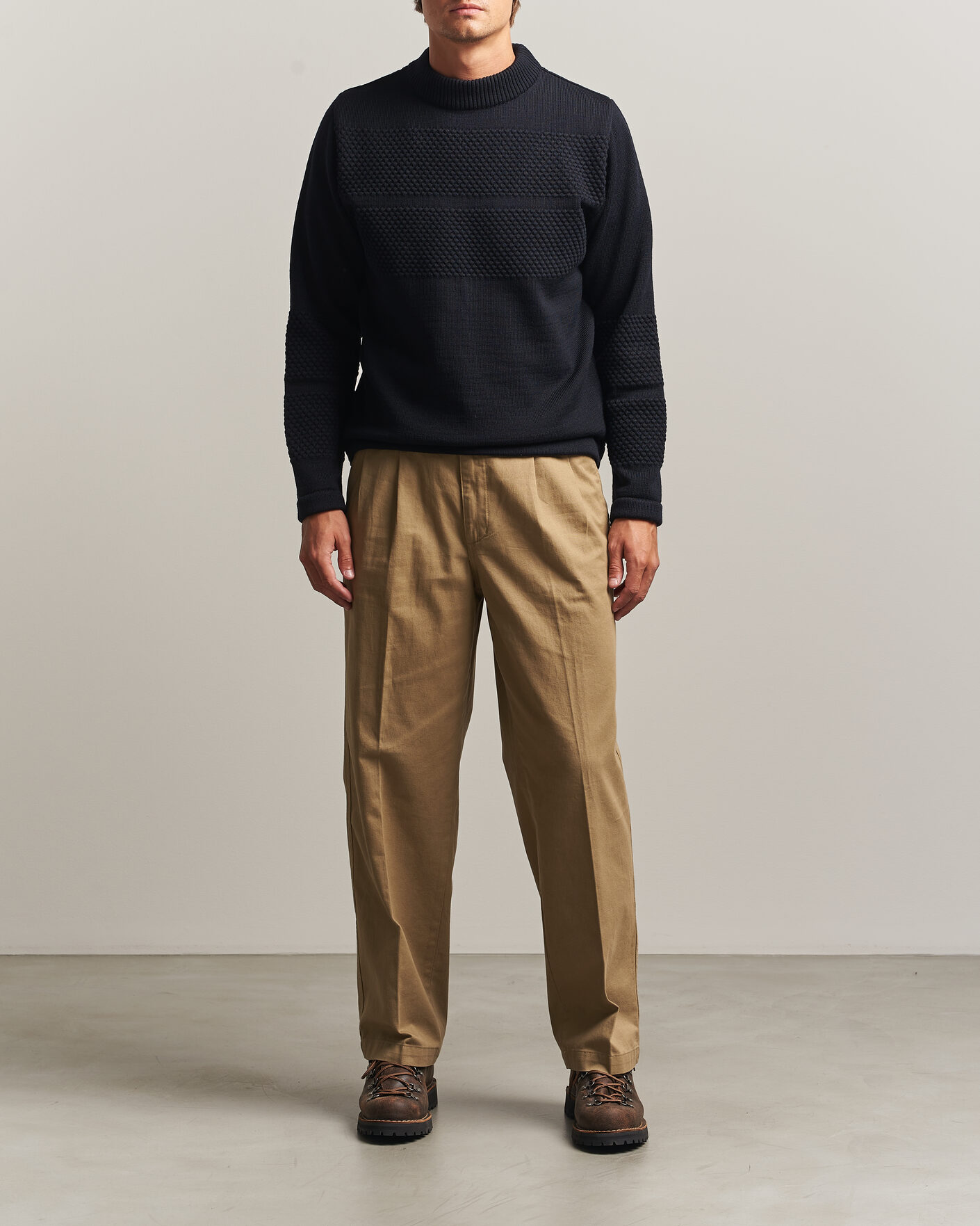 Heren | Truien | S.N.S. Herning | Fisherman Mock Neck Navy Blue