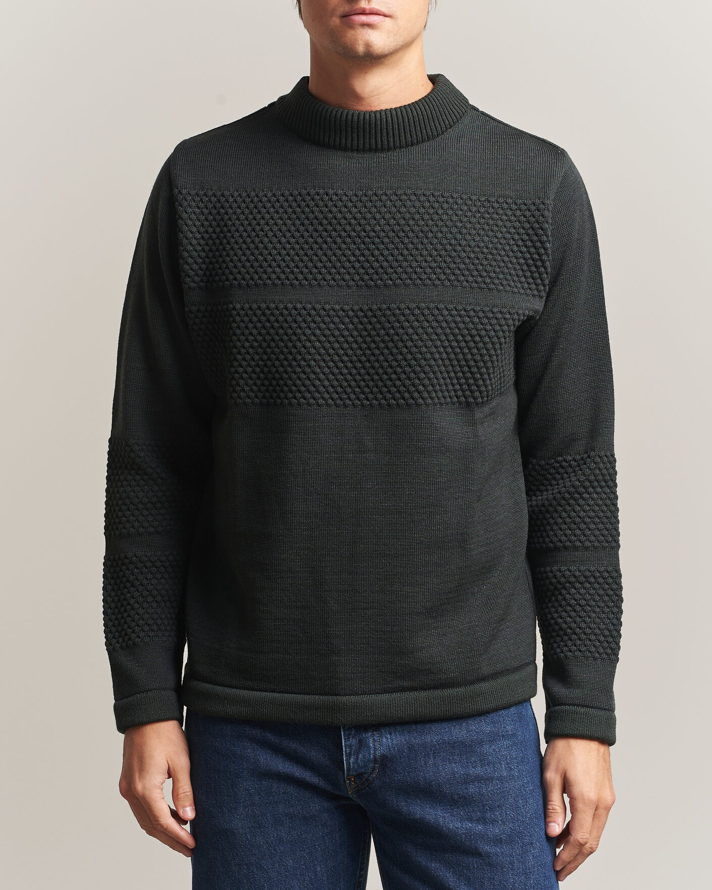 Heren | Truien | S.N.S. Herning | Fisherman Mock Neck Terrain Green