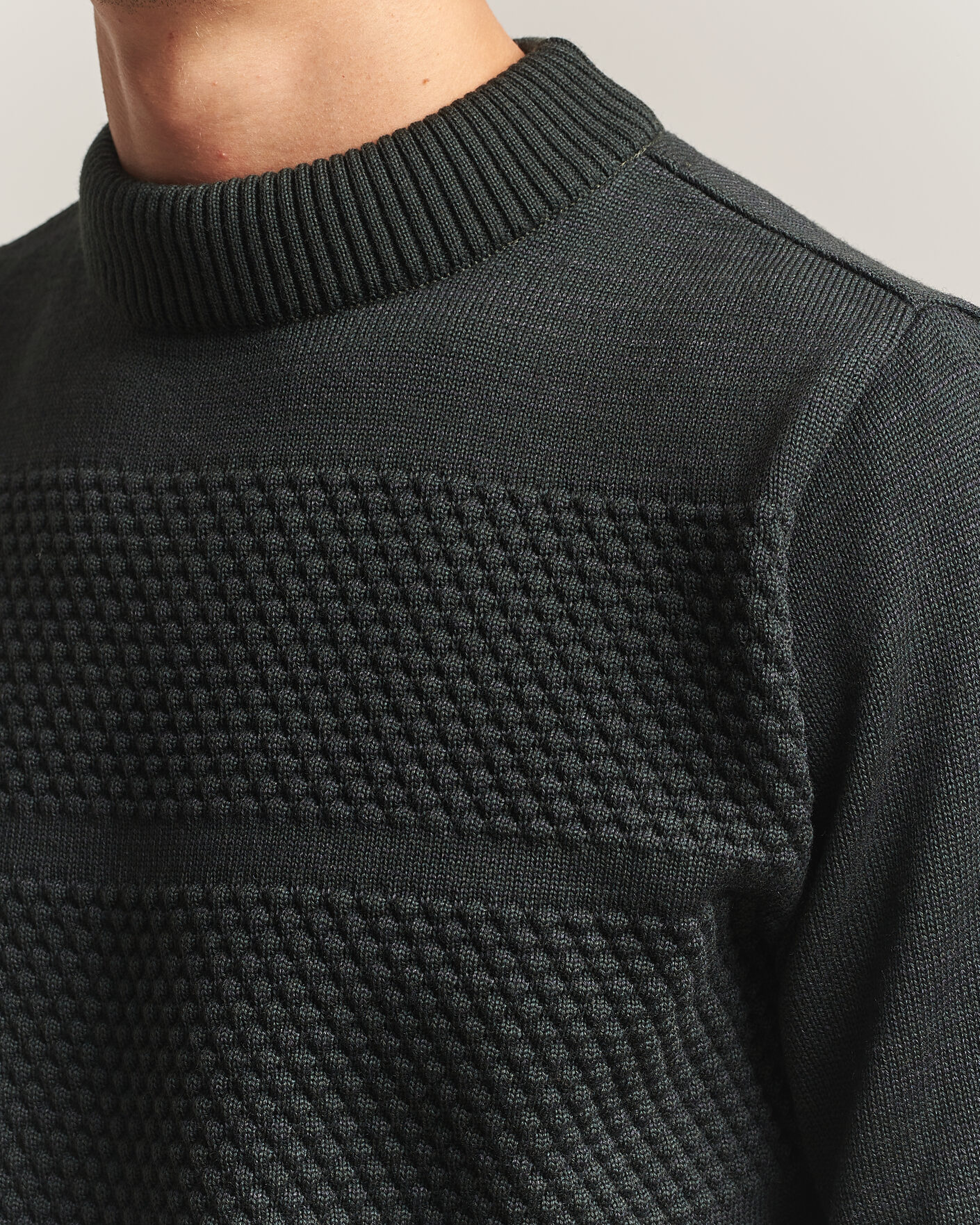 Heren | Truien | S.N.S. Herning | Fisherman Mock Neck Terrain Green