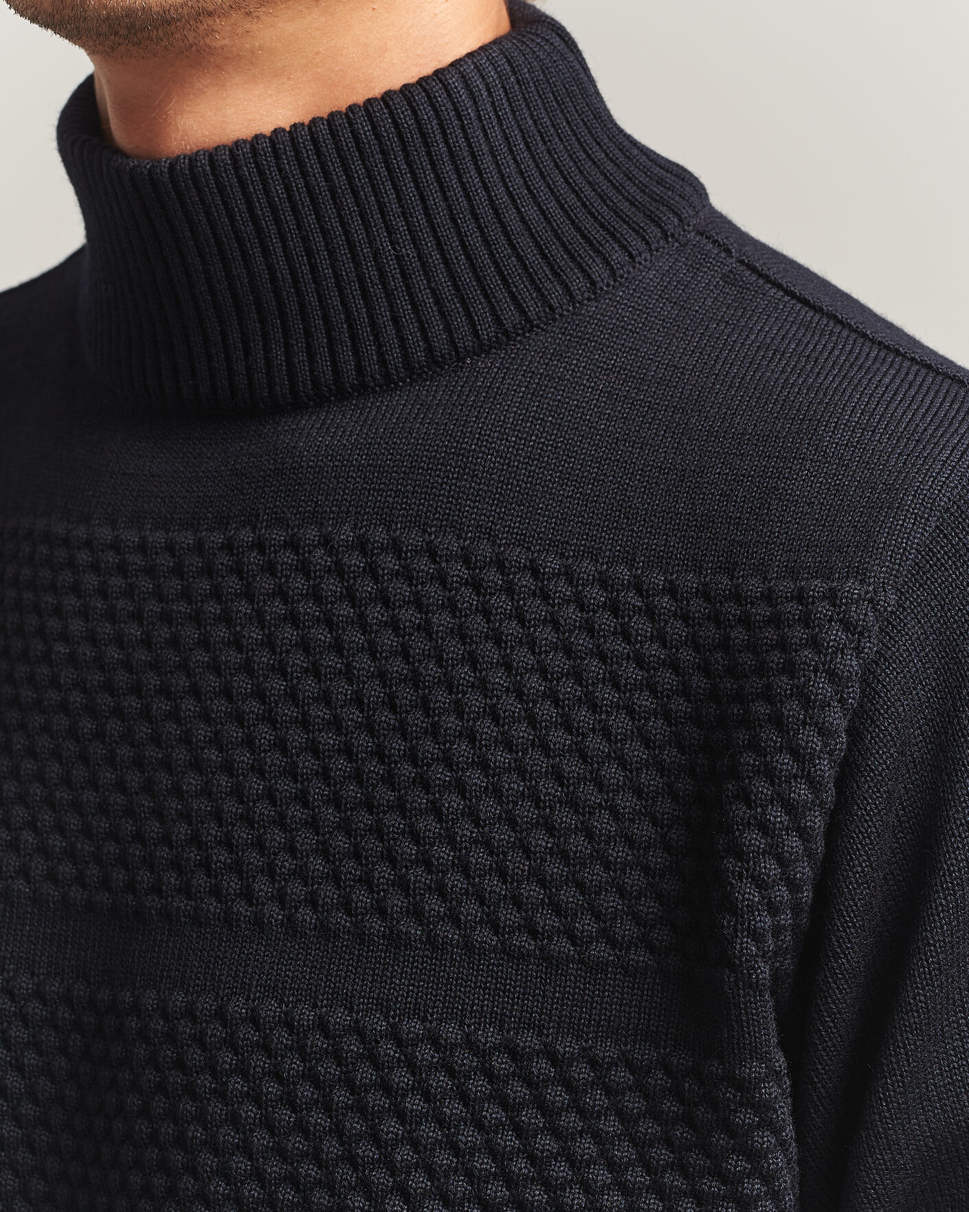 Heren | Truien | S.N.S. Herning | Fisherman High Neck Navy Blue