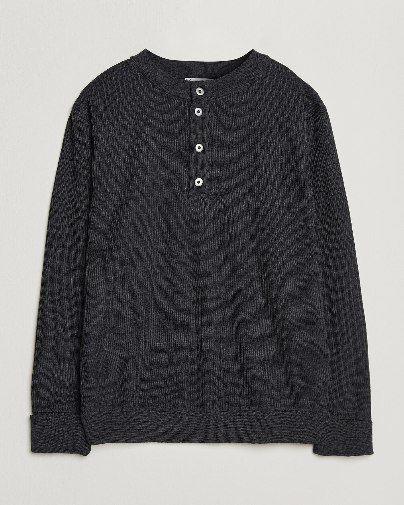 Heren | Truien | S.N.S. Herning | Stamina Rib Henley Magnetite Black