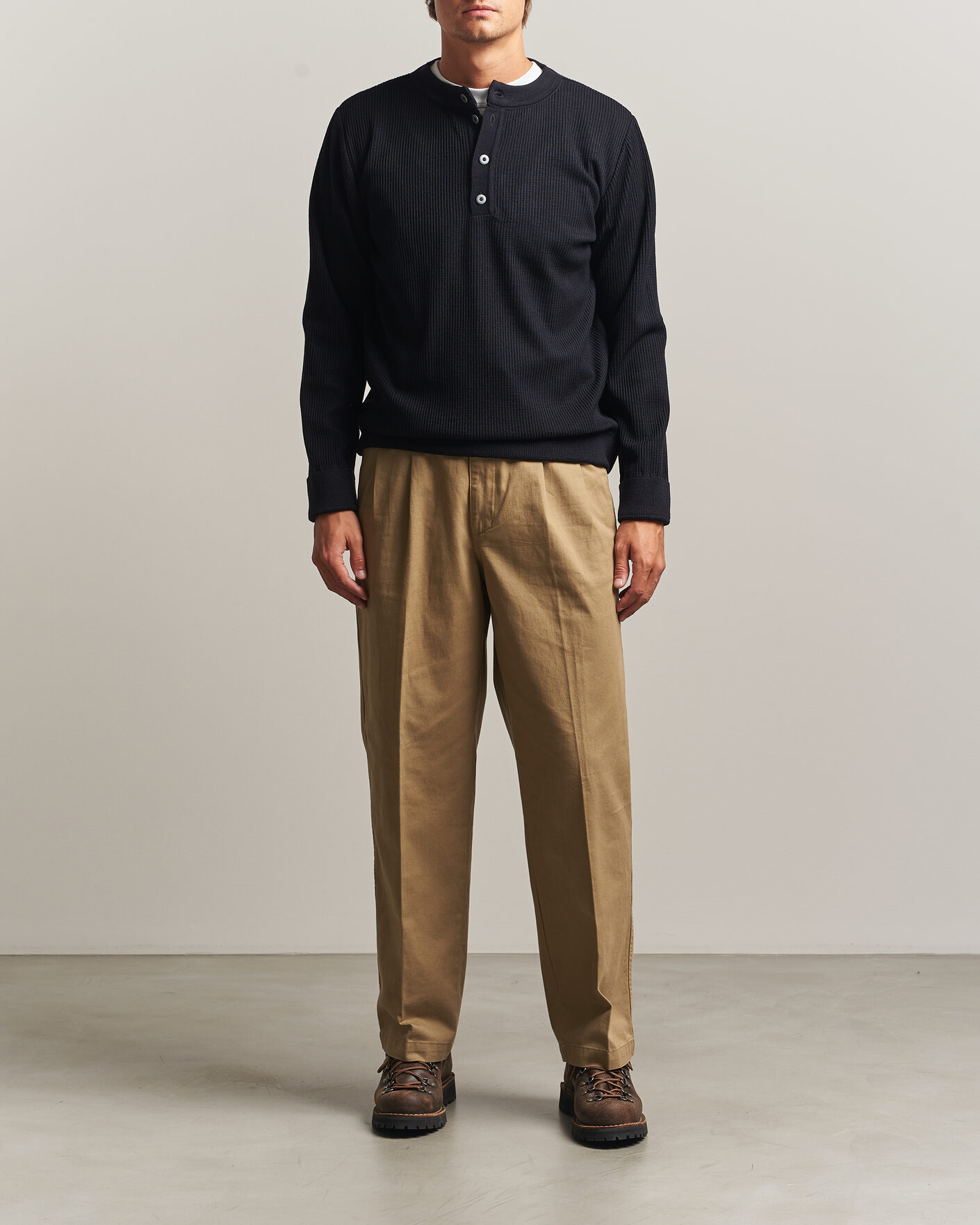 Heren | Truien | S.N.S. Herning | Stamina Rib Henley Navy Blue
