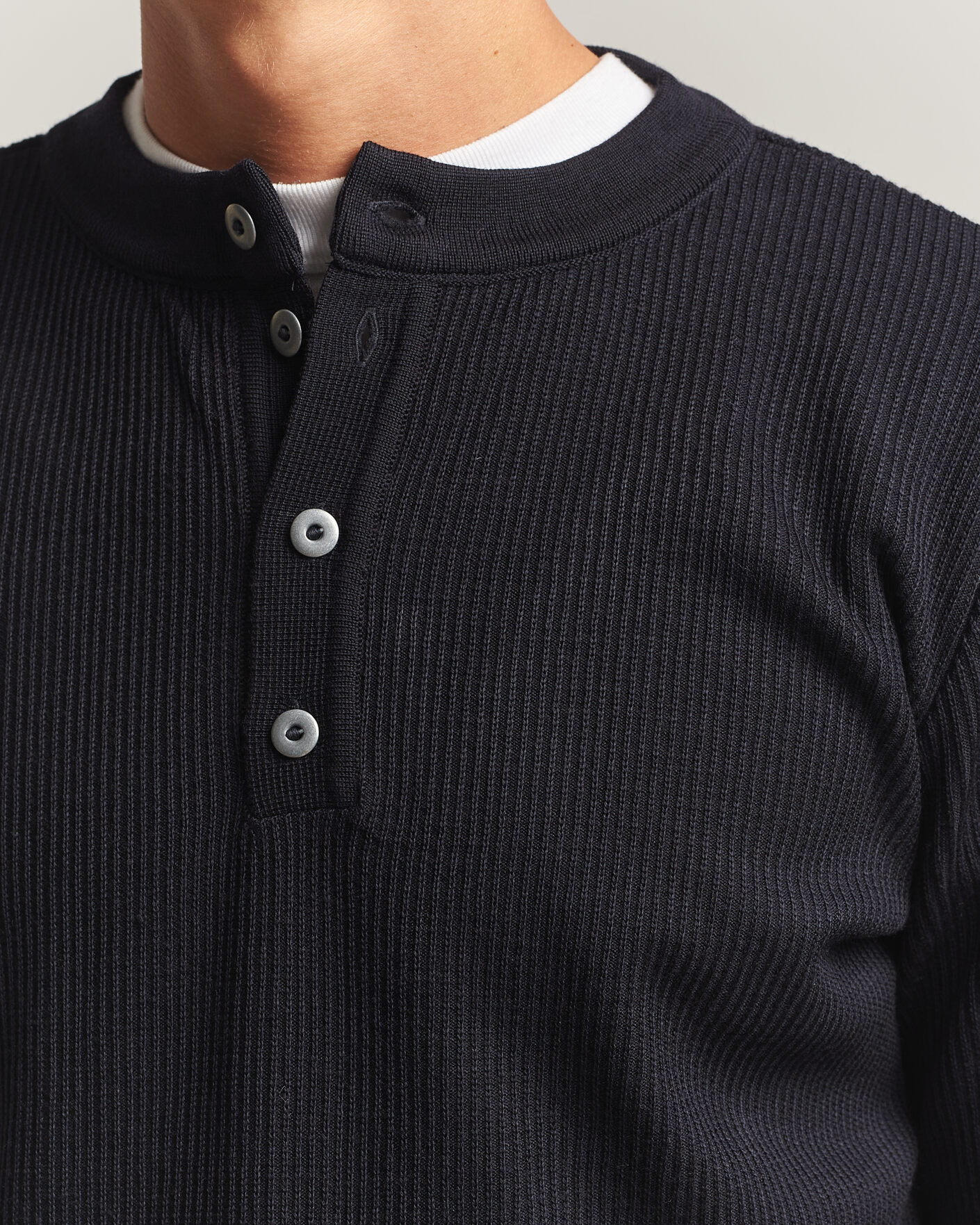 Heren | Truien | S.N.S. Herning | Stamina Rib Henley Navy Blue