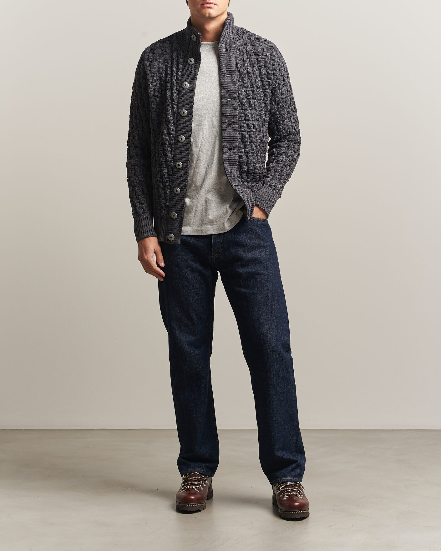 Heren | Truien | S.N.S. Herning | Stark Cardigan Gneiss Grey