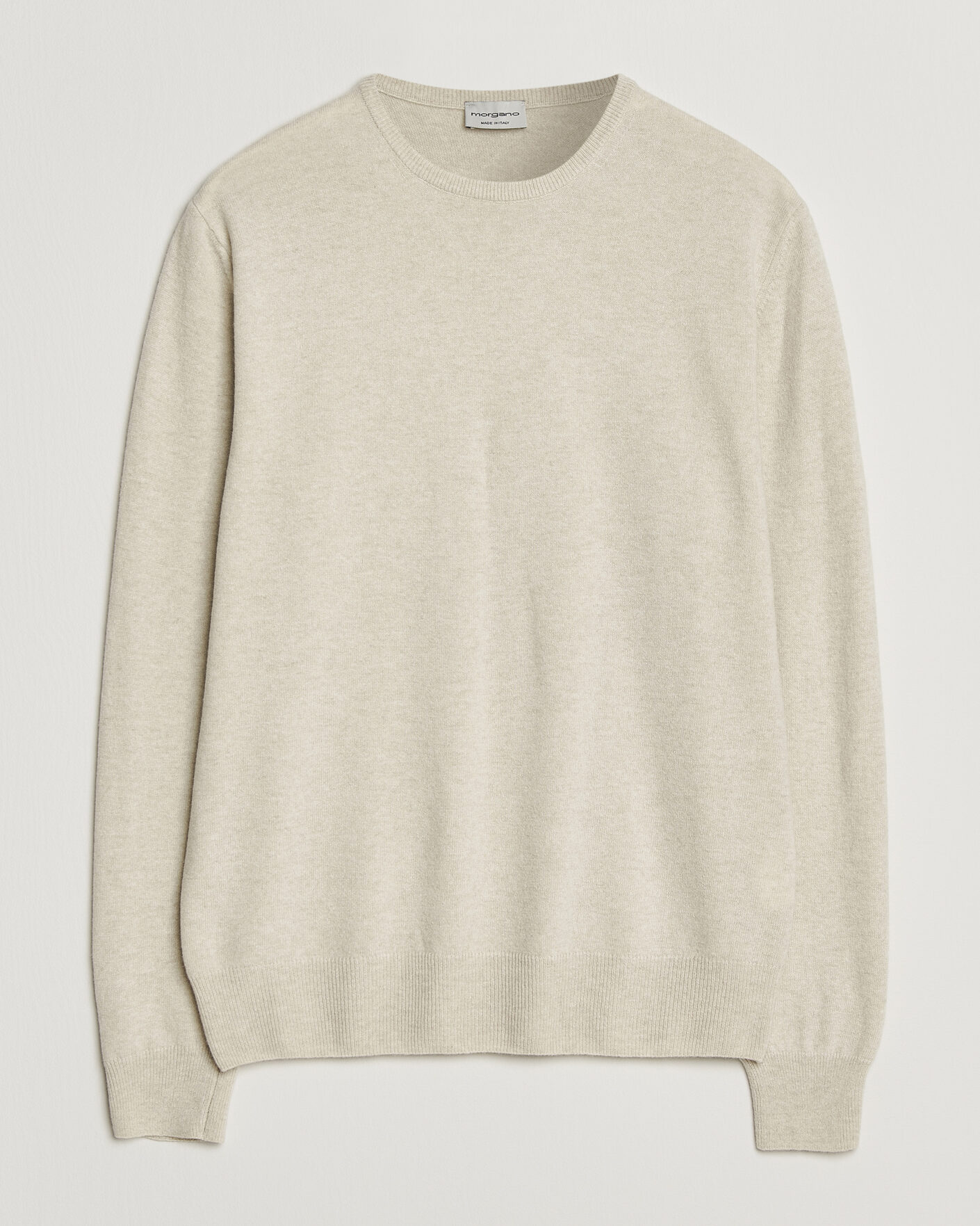 Heren | Truien | Morgano | Wool/Cashmere Crewneck Beige