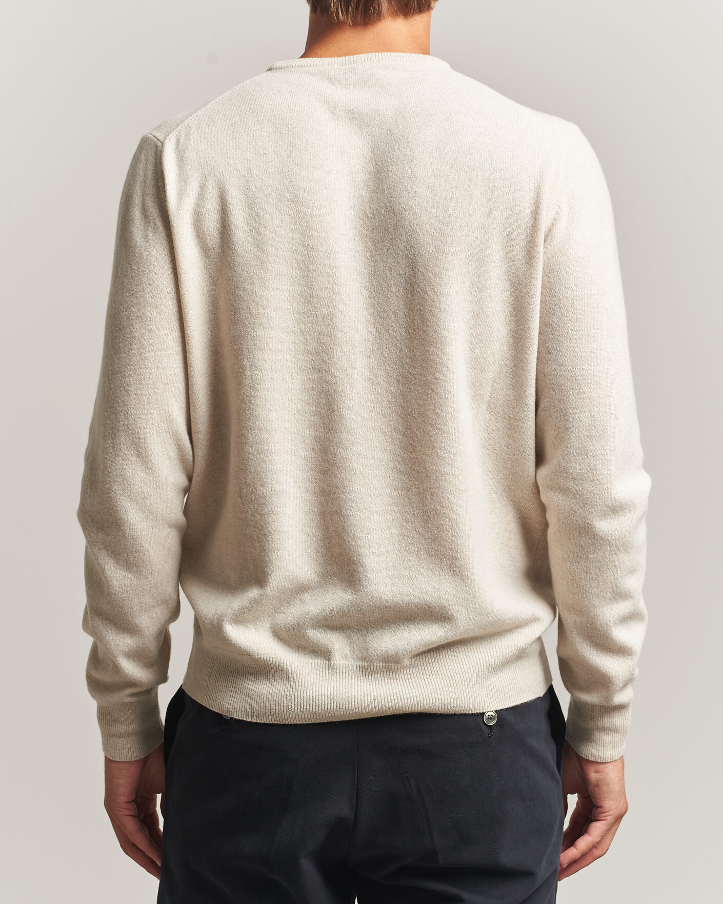 Heren | Truien | Morgano | Wool/Cashmere Crewneck Beige