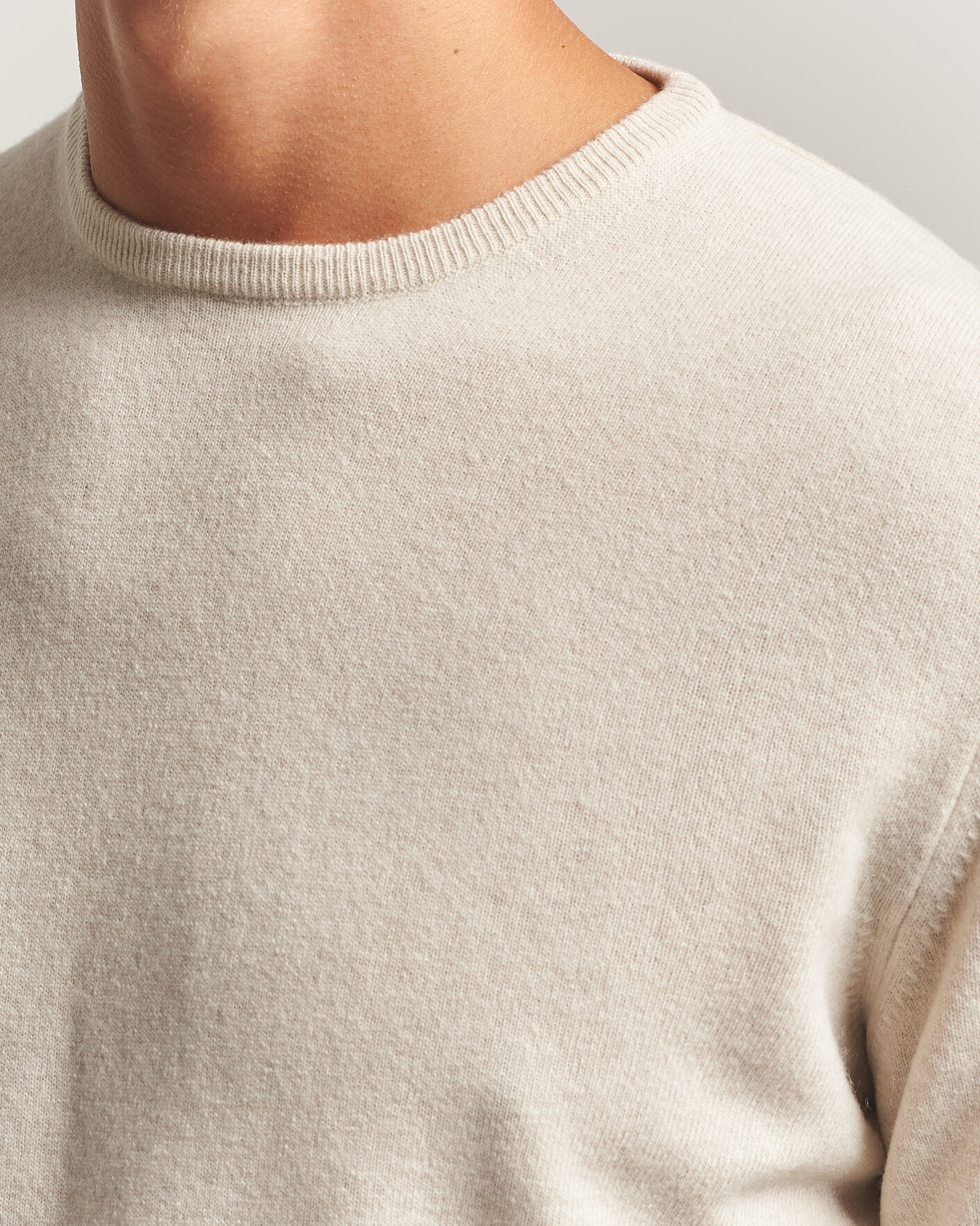 Heren | Truien | Morgano | Wool/Cashmere Crewneck Beige