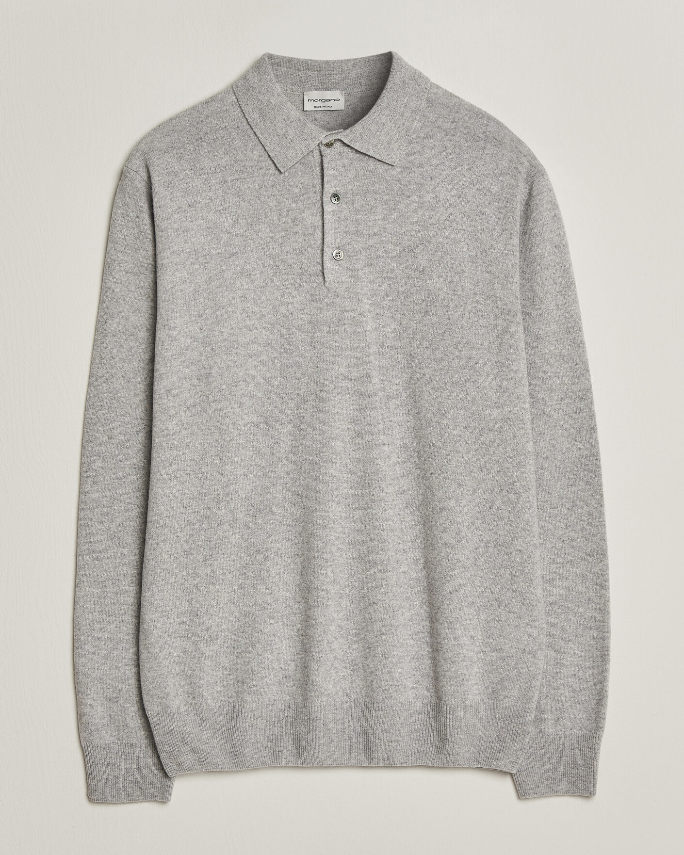 Heren | Truien | Morgano | Wool/Cashmere Polo Mid Grey
