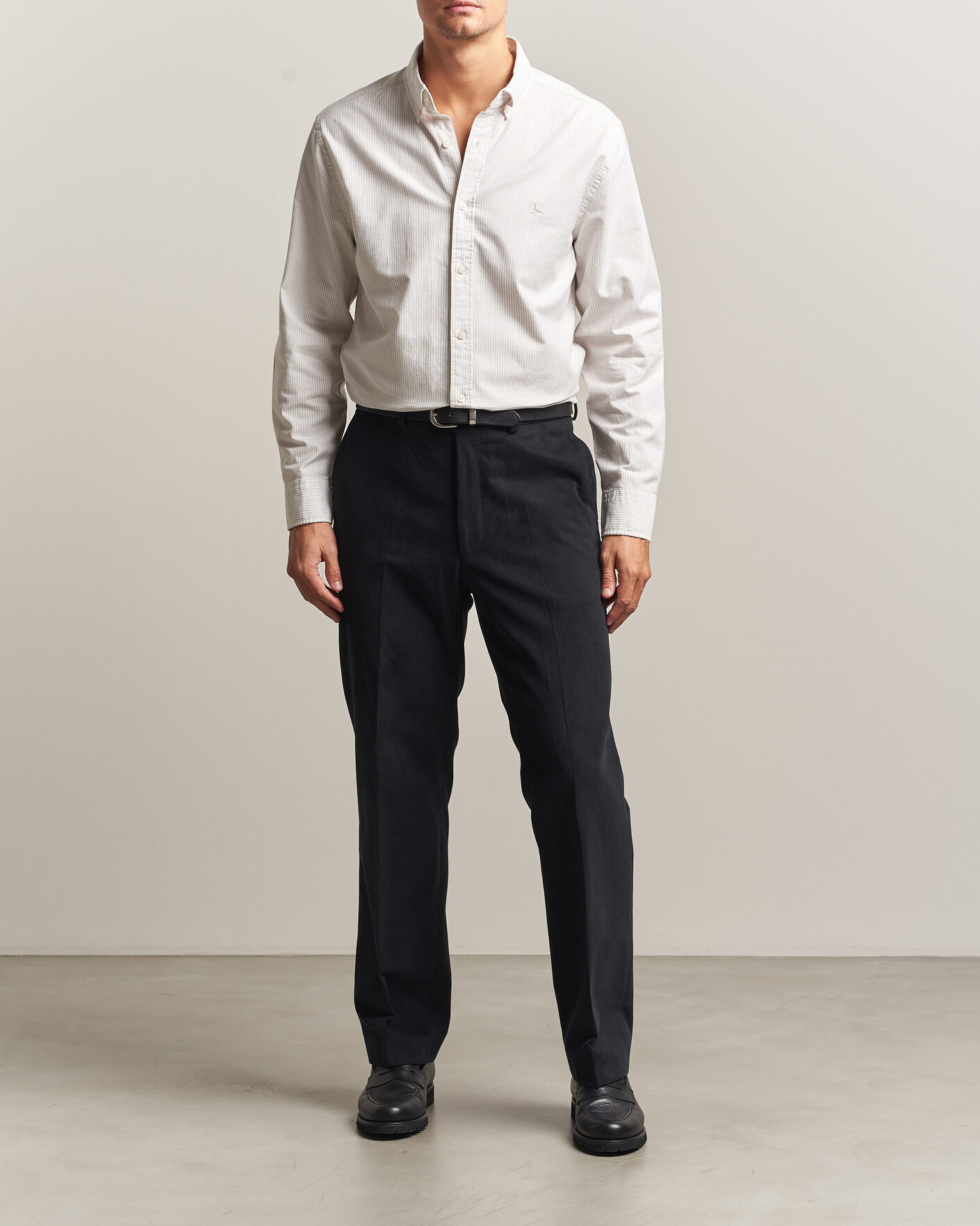 Heren | Overhemden | Charles Tyrwhitt | Button Down Stretch Oxford Shirt Stone