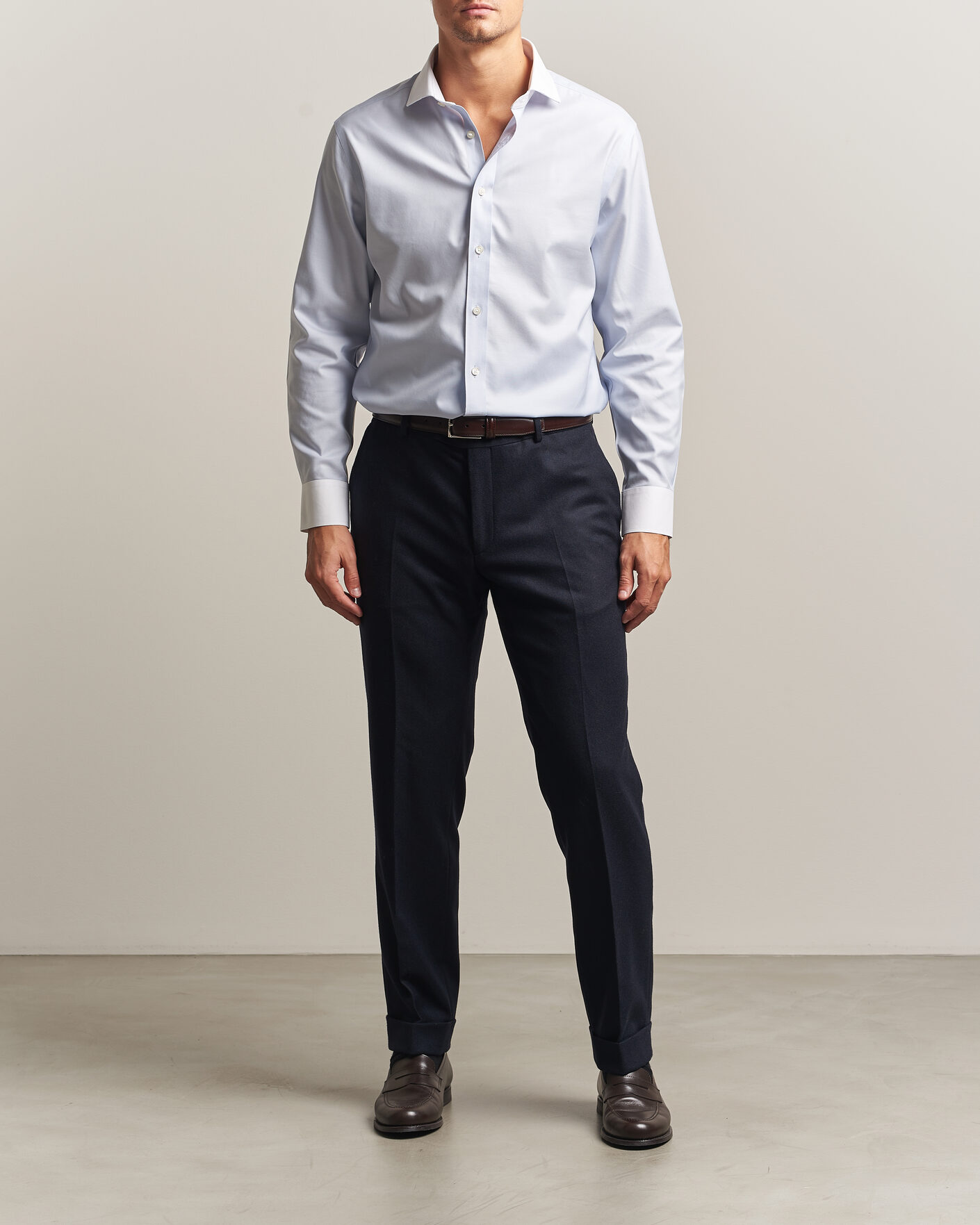 Heren | Overhemden | Charles Tyrwhitt | Slim Fit Non Iron Plain Winchester Shirt Light Blue