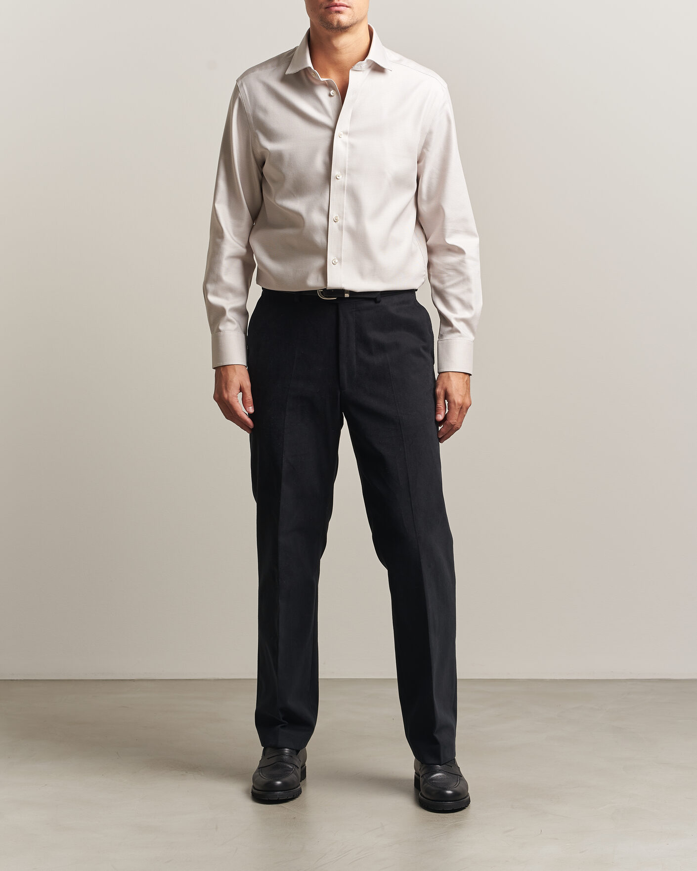 Heren | Overhemden | Charles Tyrwhitt | Slim Fit Non Iron Trafalgar Weave Shirt Stone