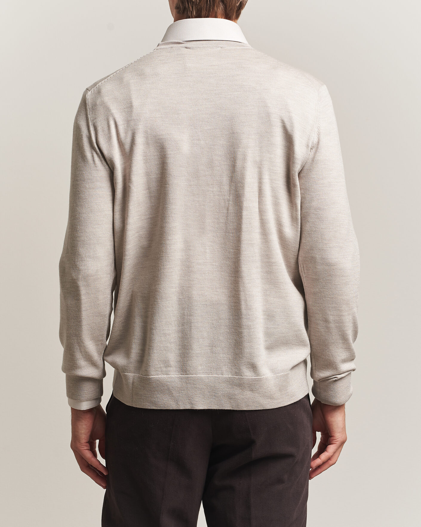 Heren | Truien | Charles Tyrwhitt | Pure Merino Crew Neck Jumper Limestone