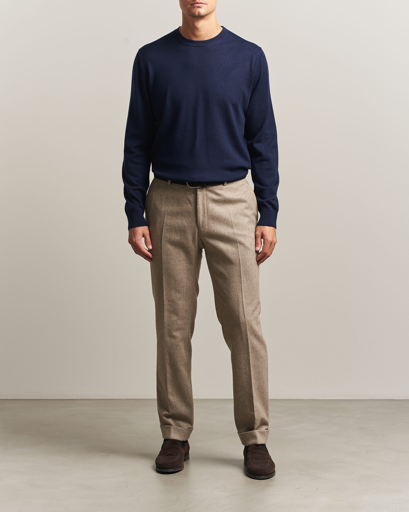 Heren | Truien | Charles Tyrwhitt | Pure Merino Crew Neck Jumper Navy