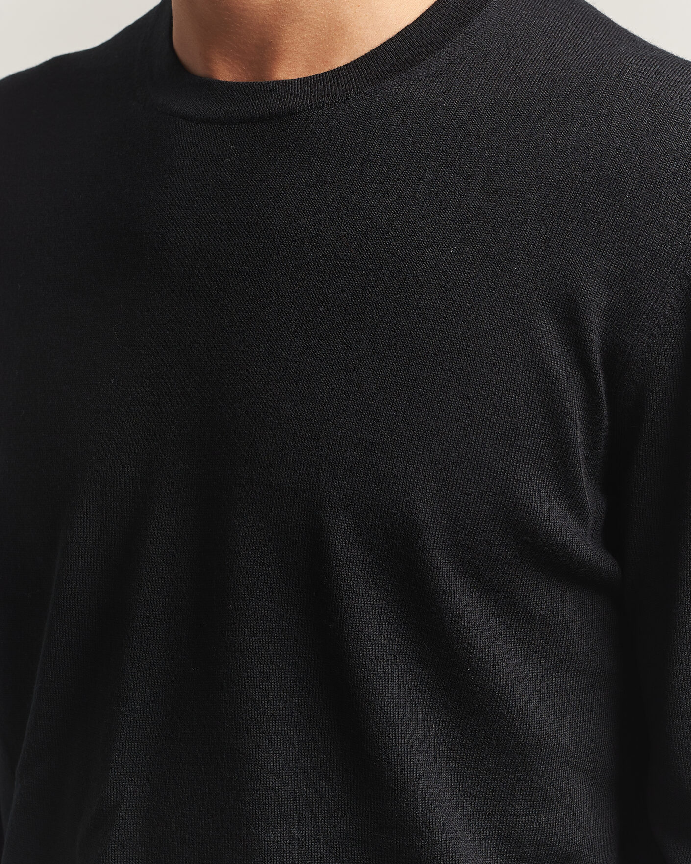 Heren | Truien | Charles Tyrwhitt | Pure Merino Crew Neck Jumper Black