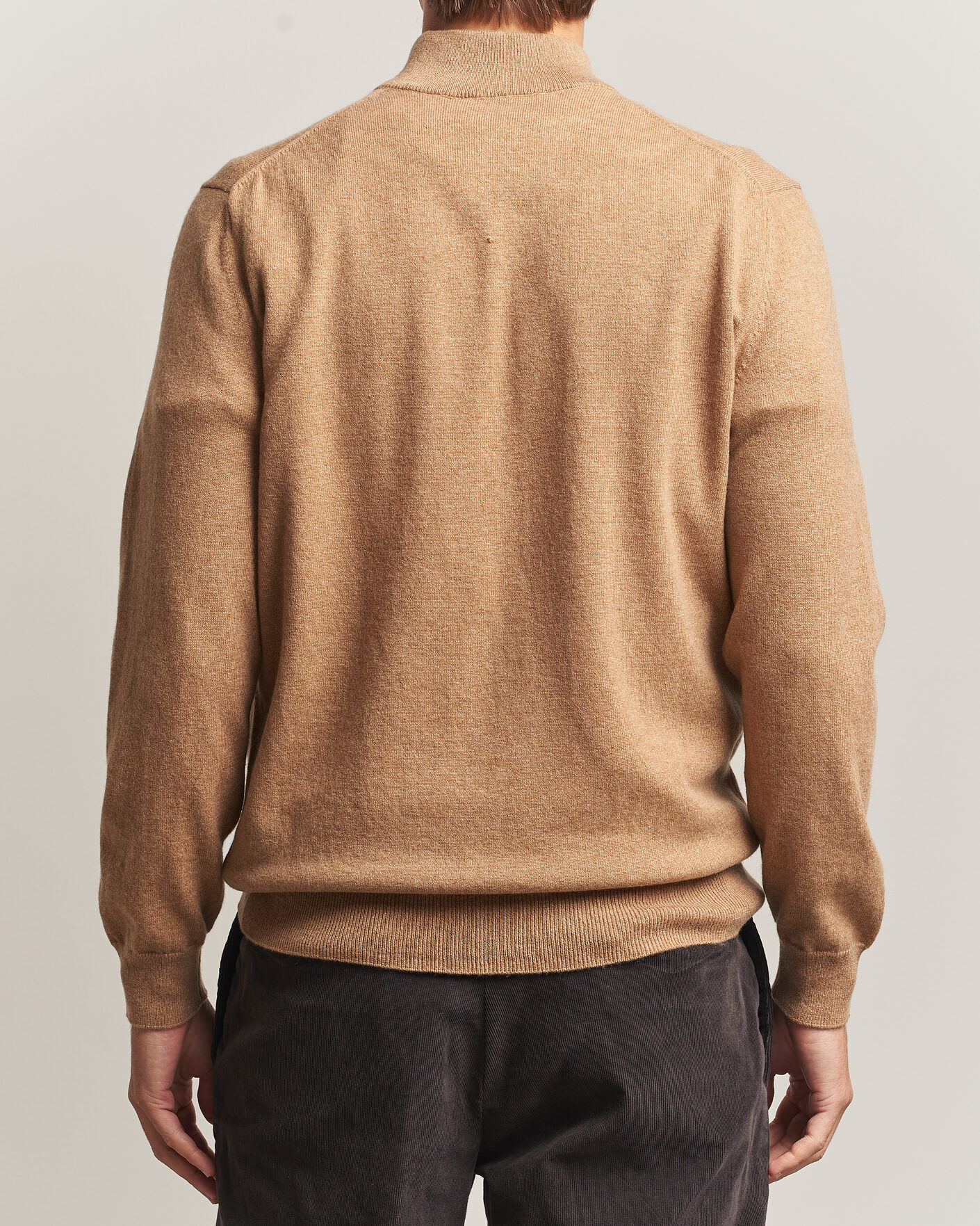 Heren | Truien | Charles Tyrwhitt | Pure Cashmere Zip Neck Jumper Tan