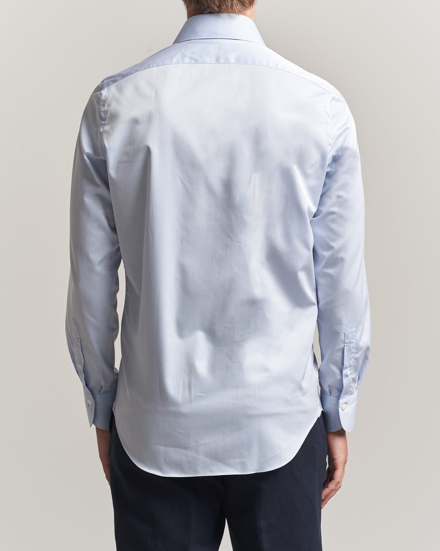Heren | Overhemden | Finamore Napoli | Milano Slim Traveller Cotton Shirt Light Blue
