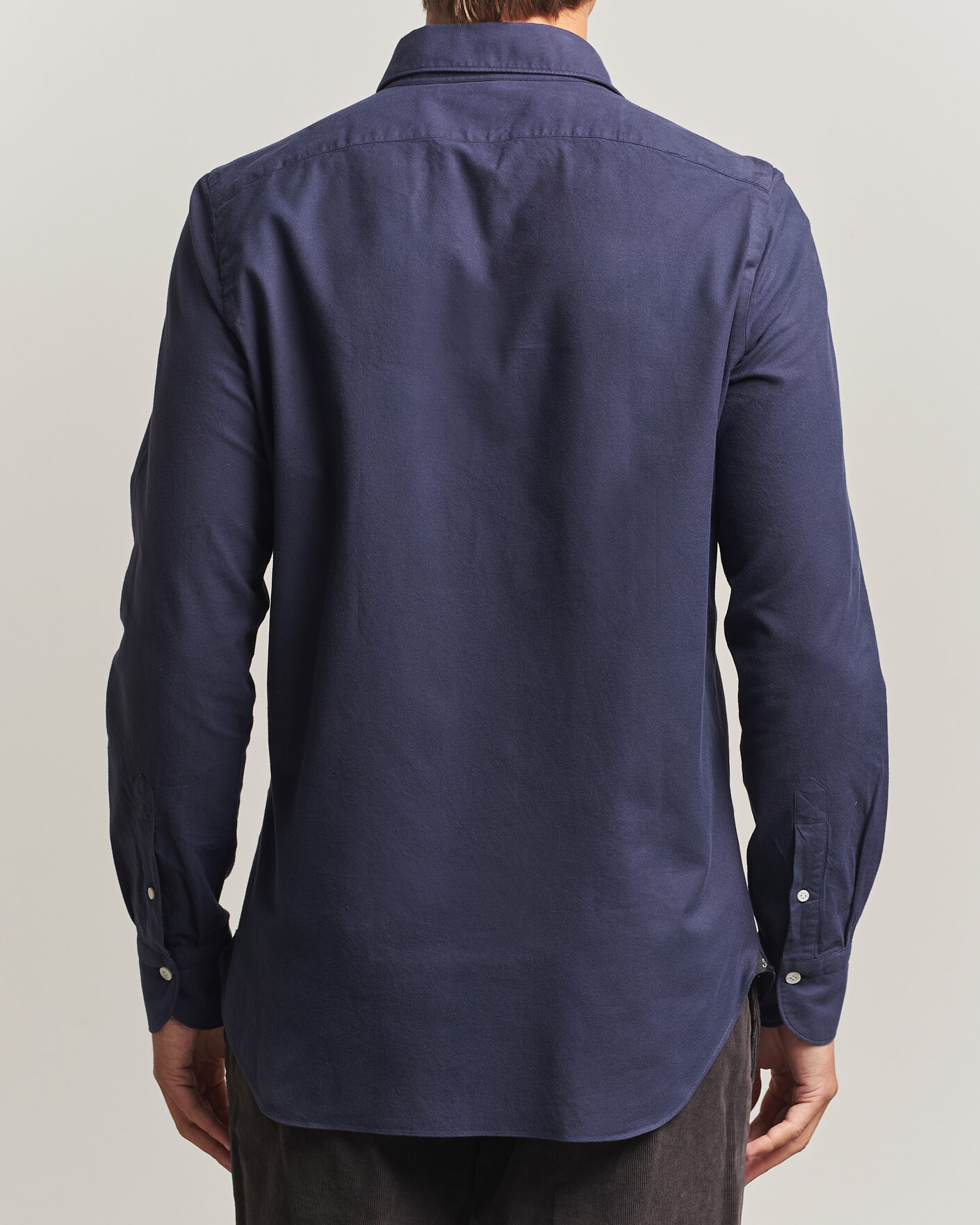 Heren | Overhemden | Finamore Napoli | Gaeta Flannel Sport Shirt Navy