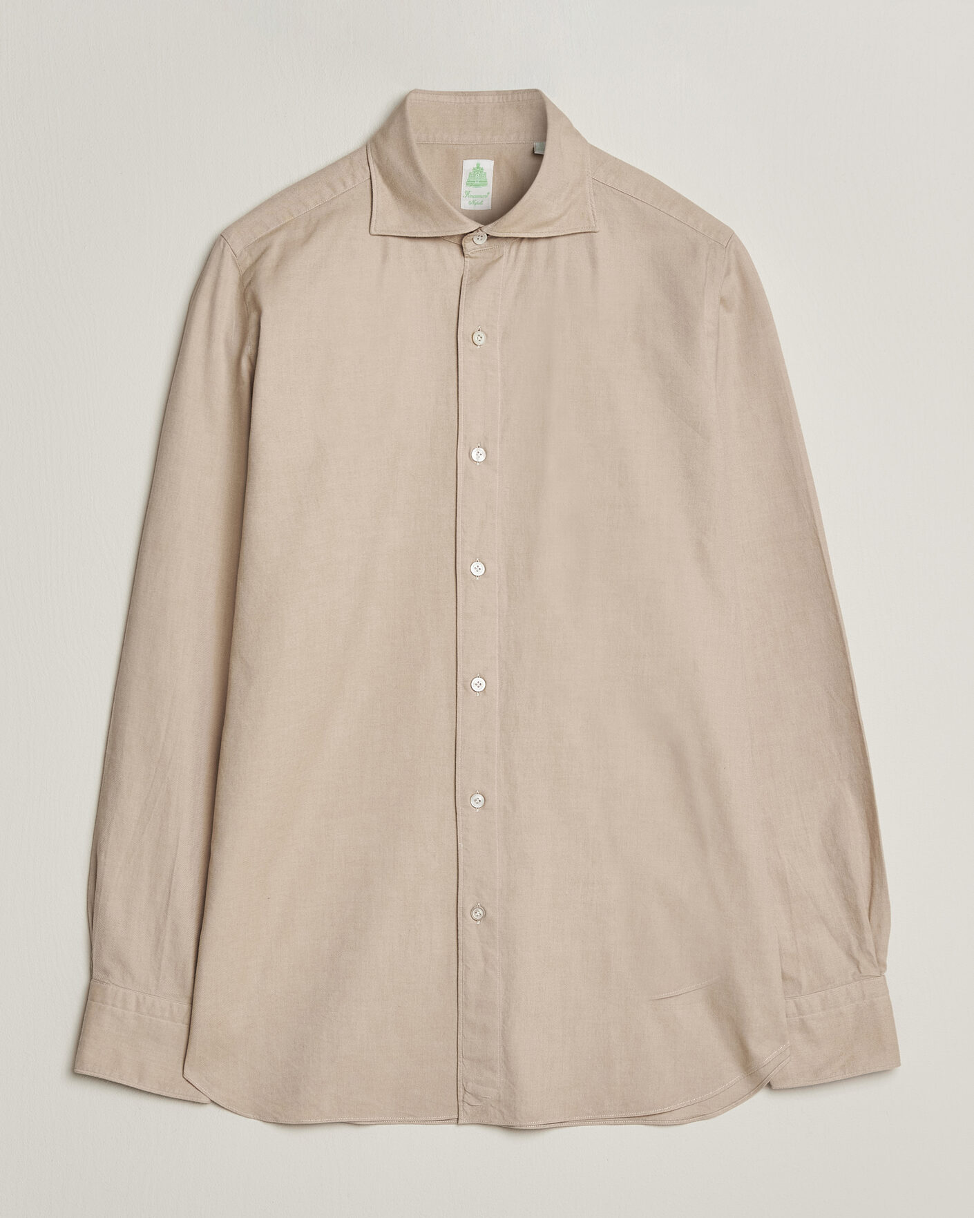 Heren | Overhemden | Finamore Napoli | Gaeta Flannel Sport Shirt Beige