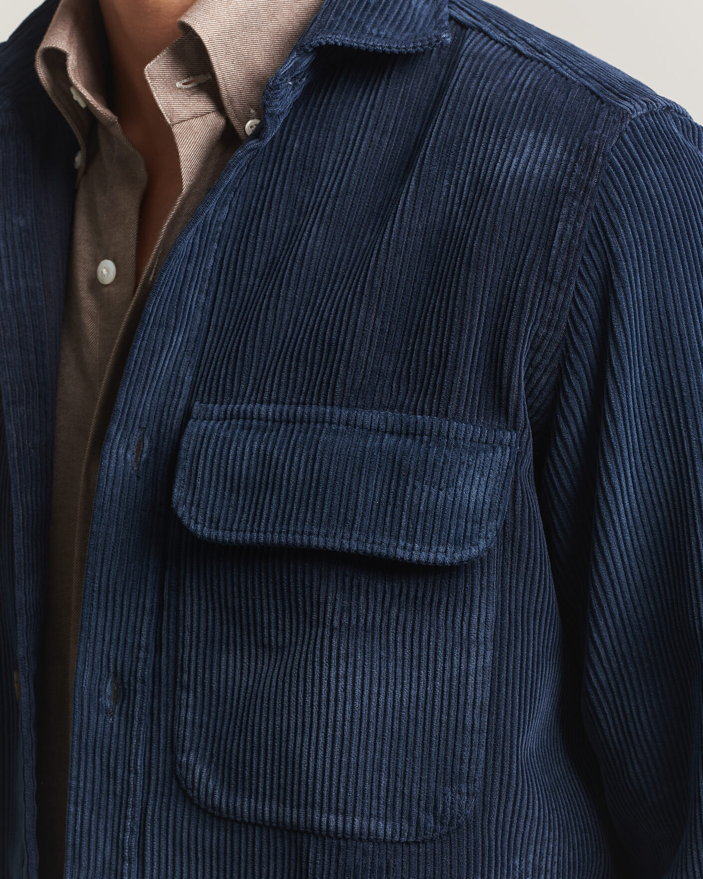 Heren | Overhemden | Finamore Napoli | Garment Dyed Corduroy Overshirt Navy