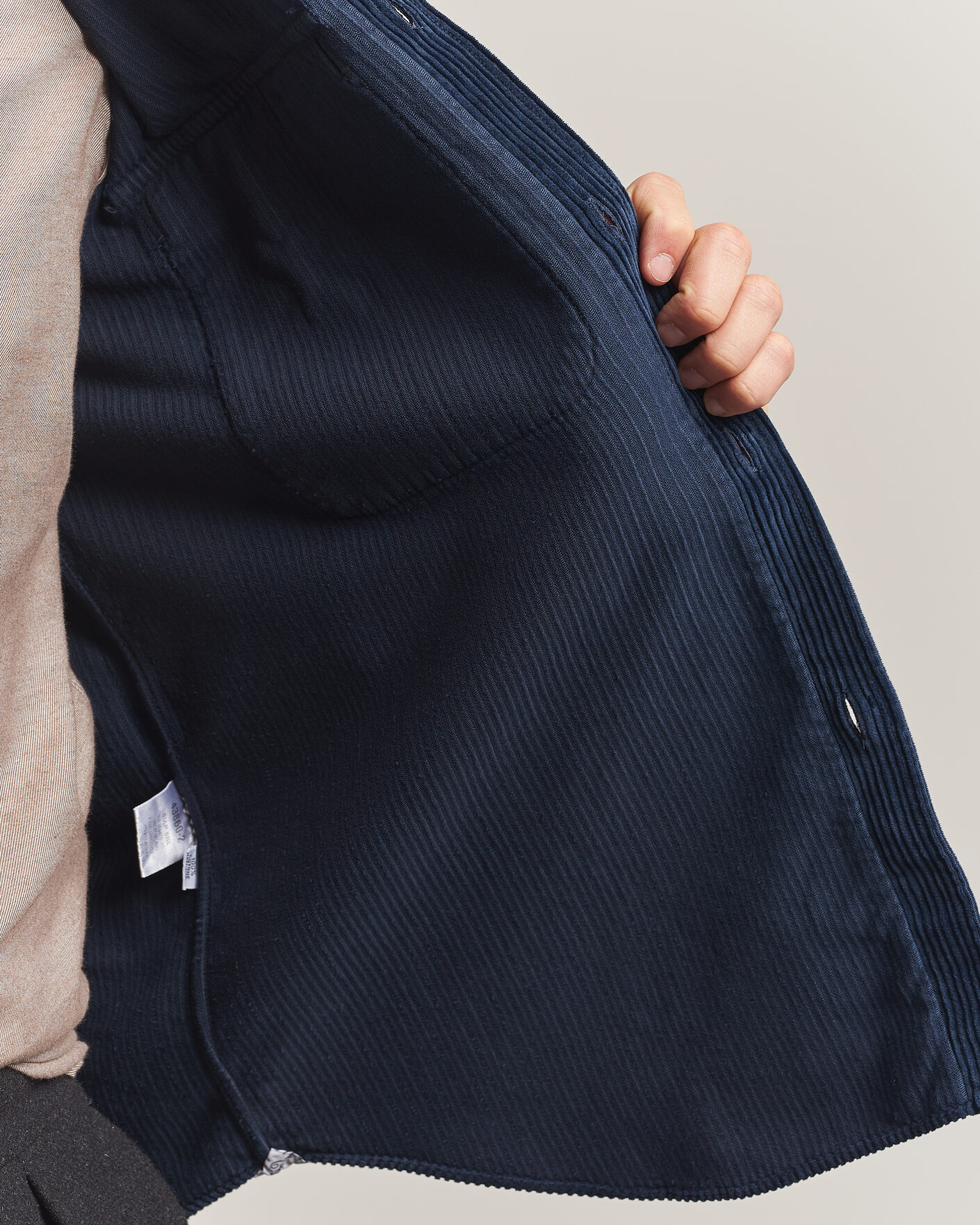 Heren | Overhemden | Finamore Napoli | Garment Dyed Corduroy Overshirt Navy