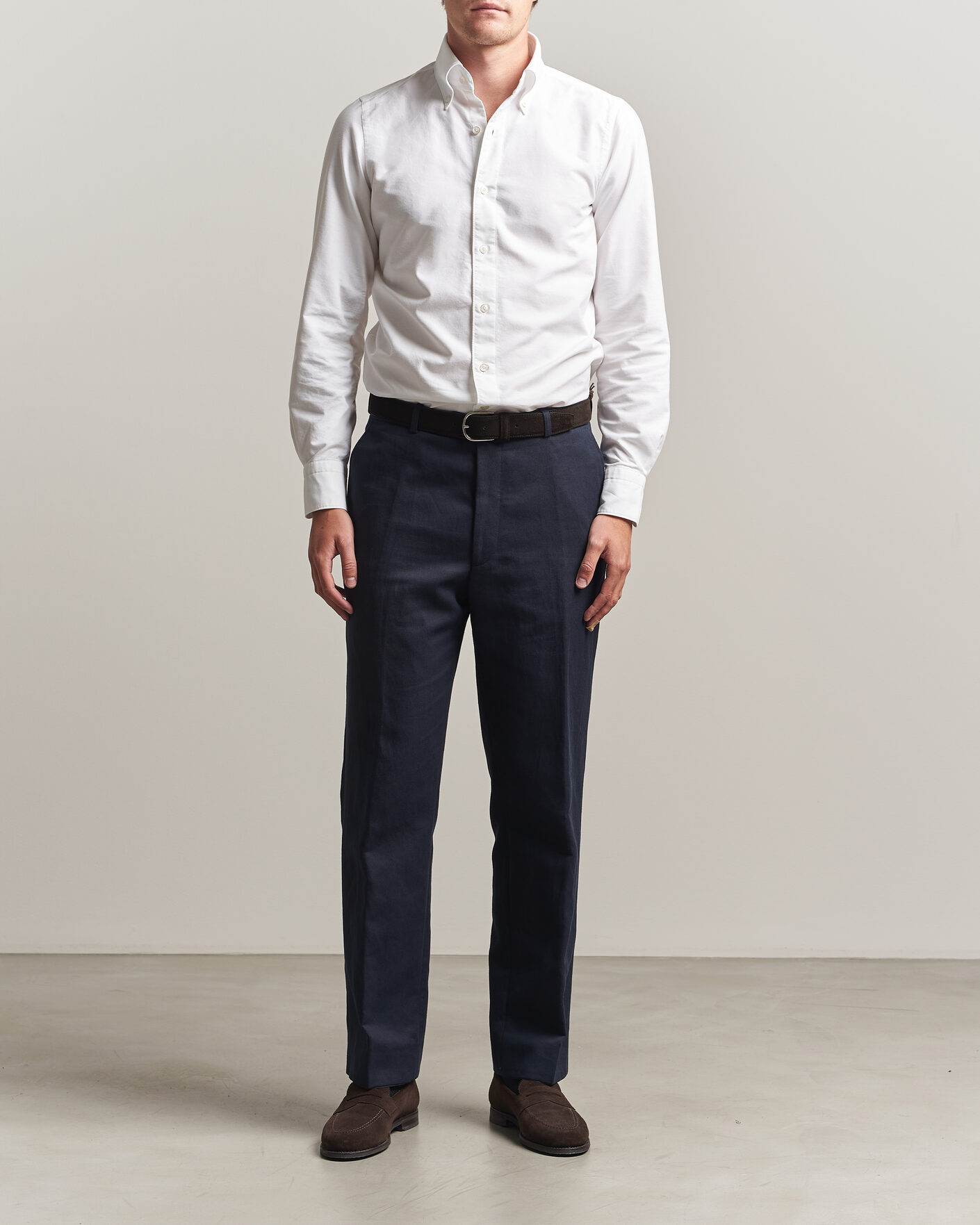Heren | Overhemden | Finamore Napoli | Gaeta Oxford Button Down Shirt White