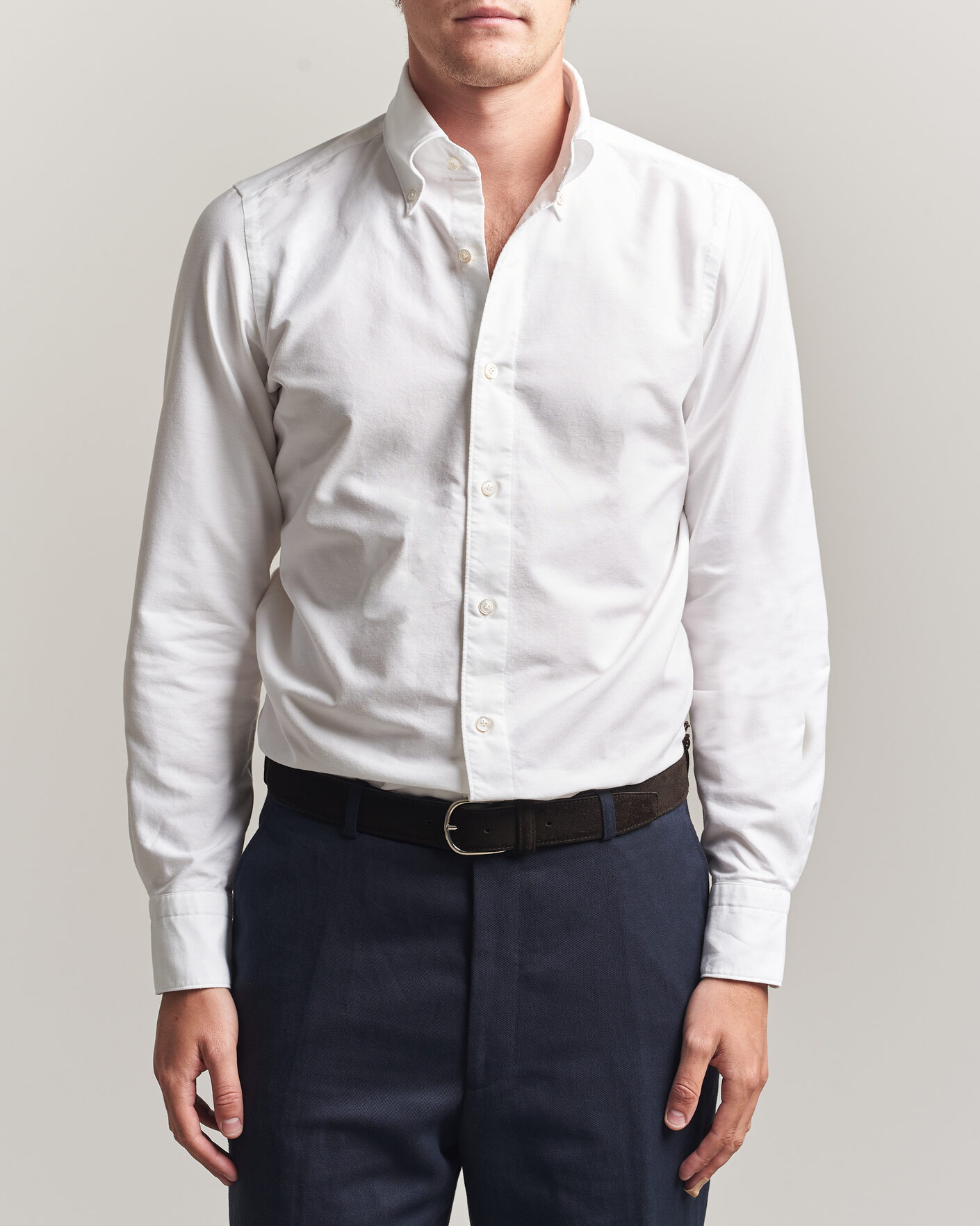 Heren | Overhemden | Finamore Napoli | Gaeta Oxford Button Down Shirt White