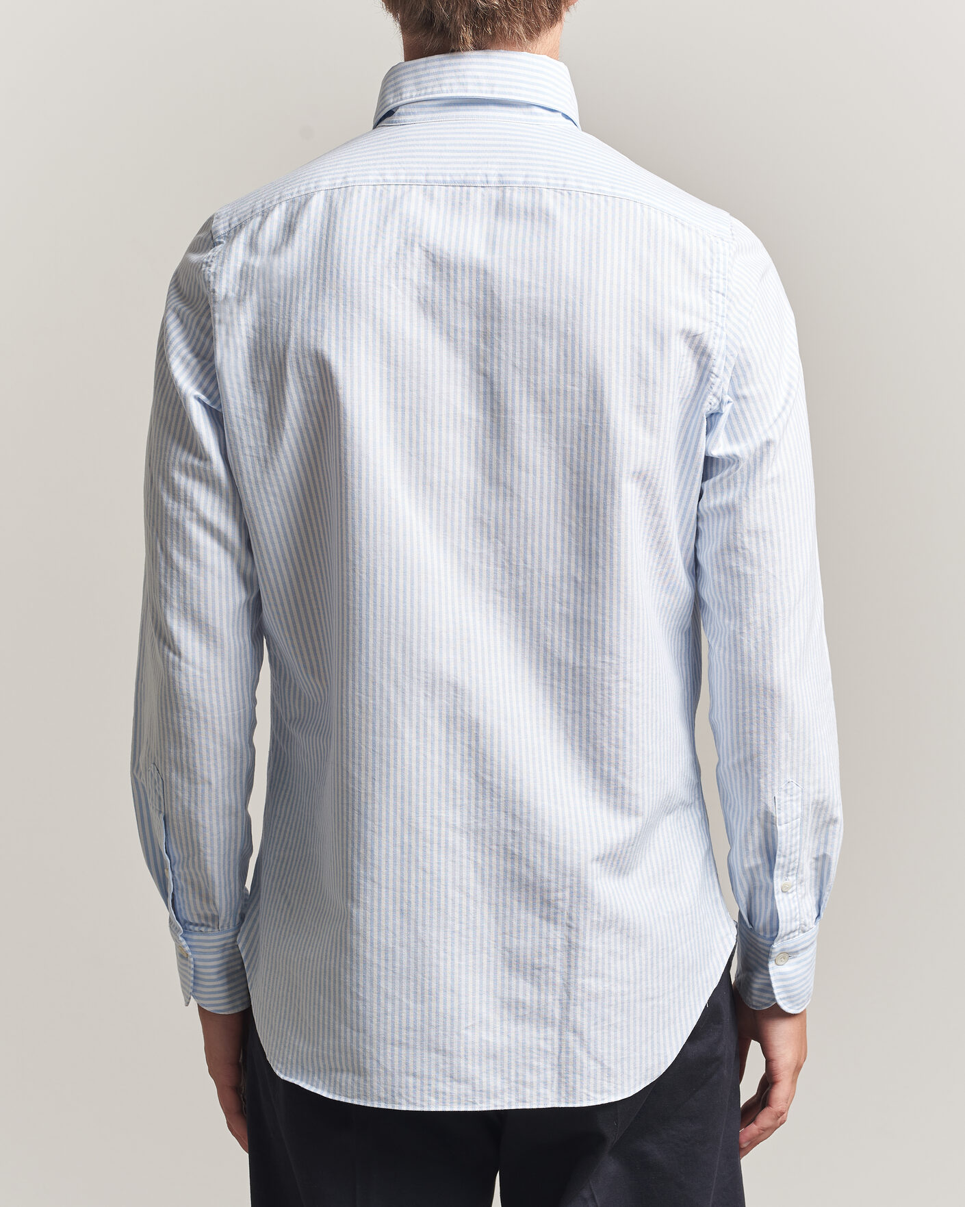 Heren | Overhemden | Finamore Napoli | Gaeta Oxford Button Down Shirt Light Blue Stripe