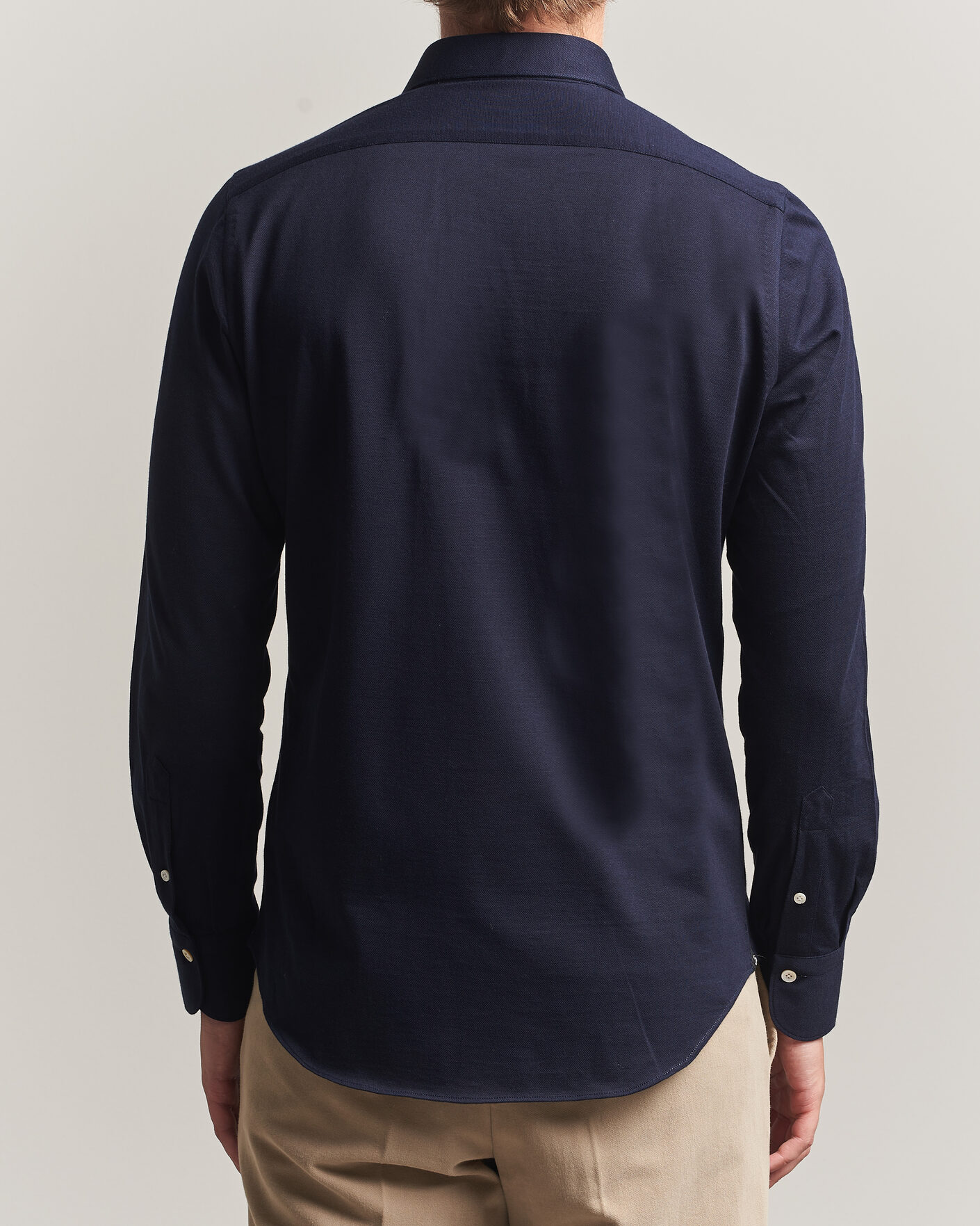 Heren | Overhemden | Finamore Napoli | Cotton/Cashmere Jersey Shirt Navy
