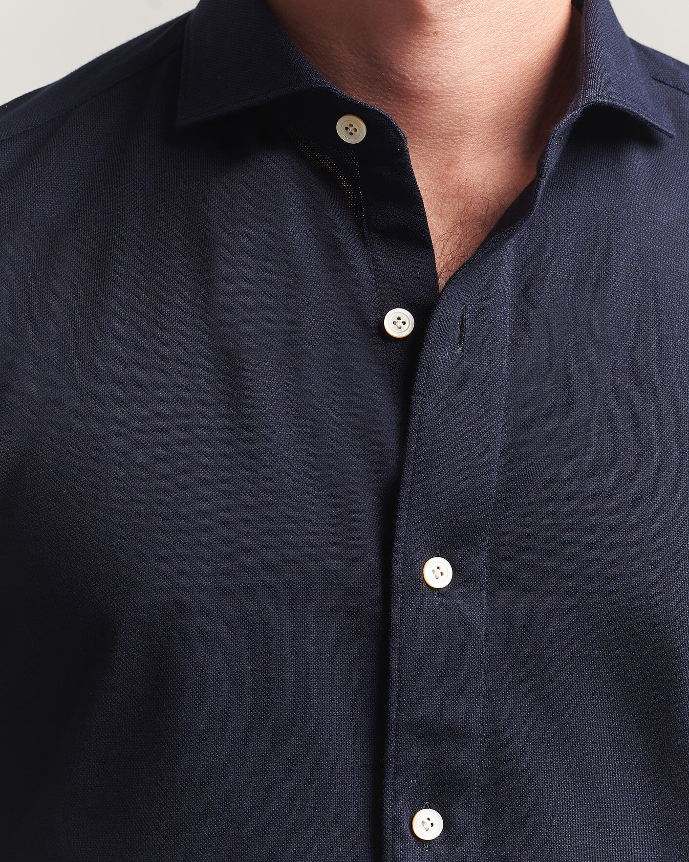 Heren | Overhemden | Finamore Napoli | Cotton/Cashmere Jersey Shirt Navy
