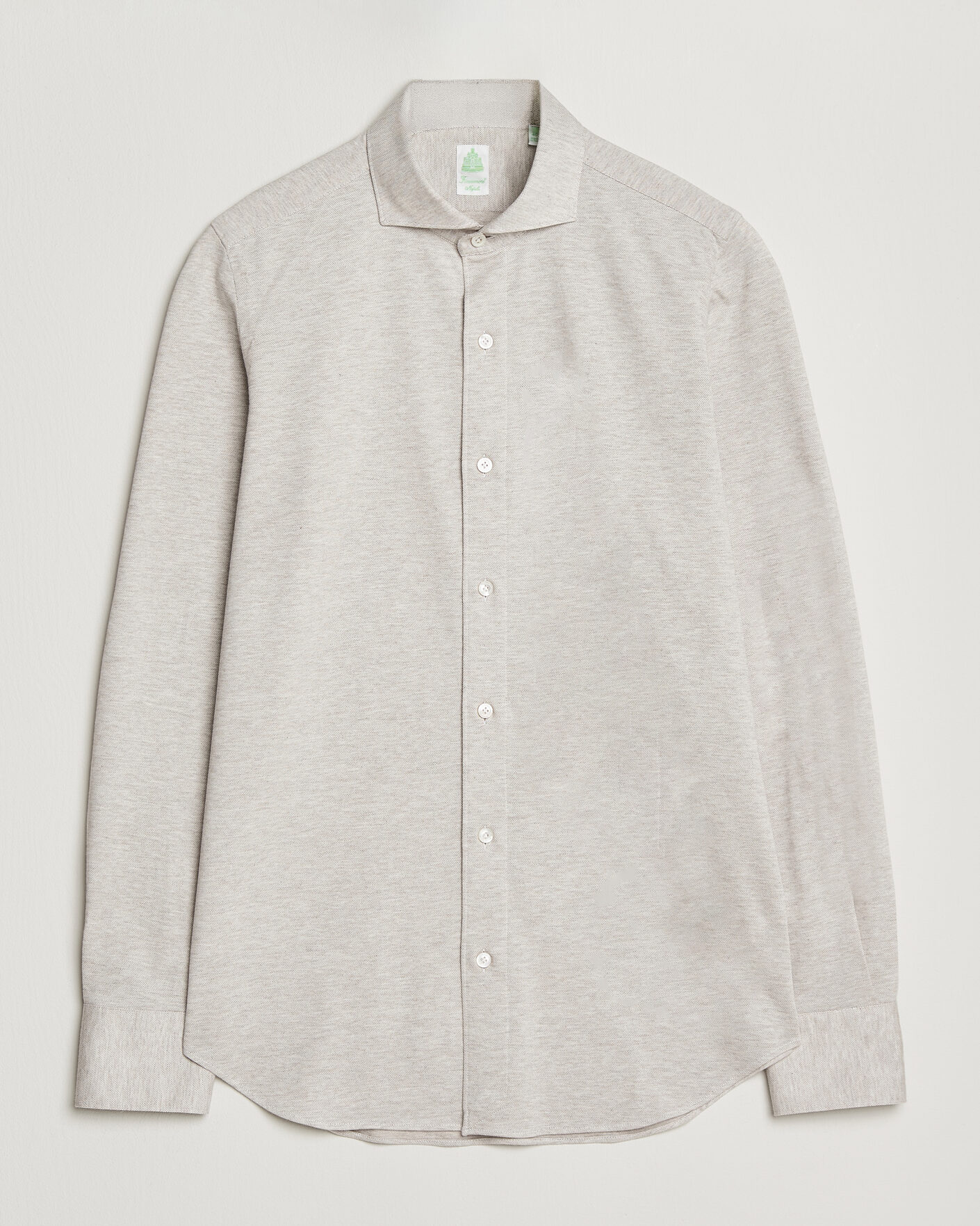 Heren | Overhemden | Finamore Napoli | Cotton/Cashmere Jersey Shirt Beige