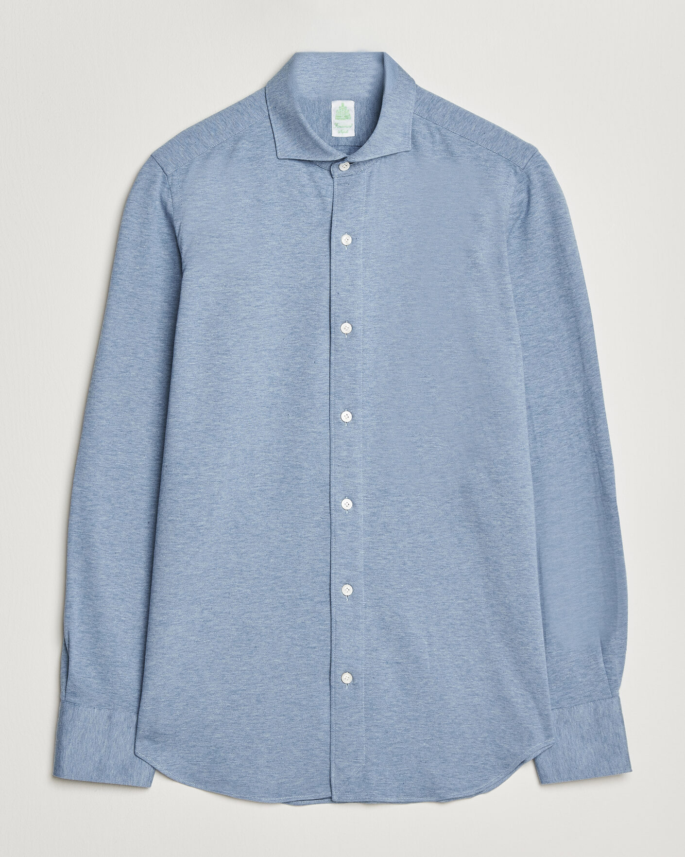 Heren | Overhemden | Finamore Napoli | Cotton/Cashmere Jersey Shirt Light Blue