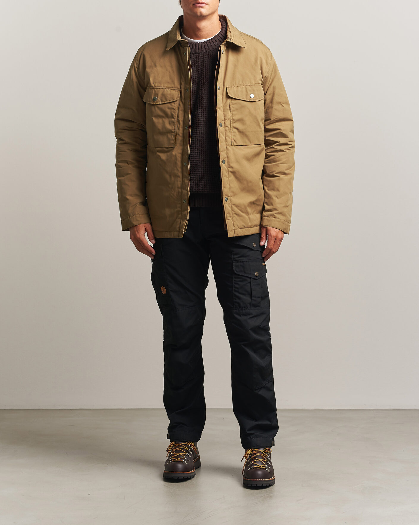 Heren | Jassen | Fjällräven | Övik Down Shirt Jacket Wood Brown