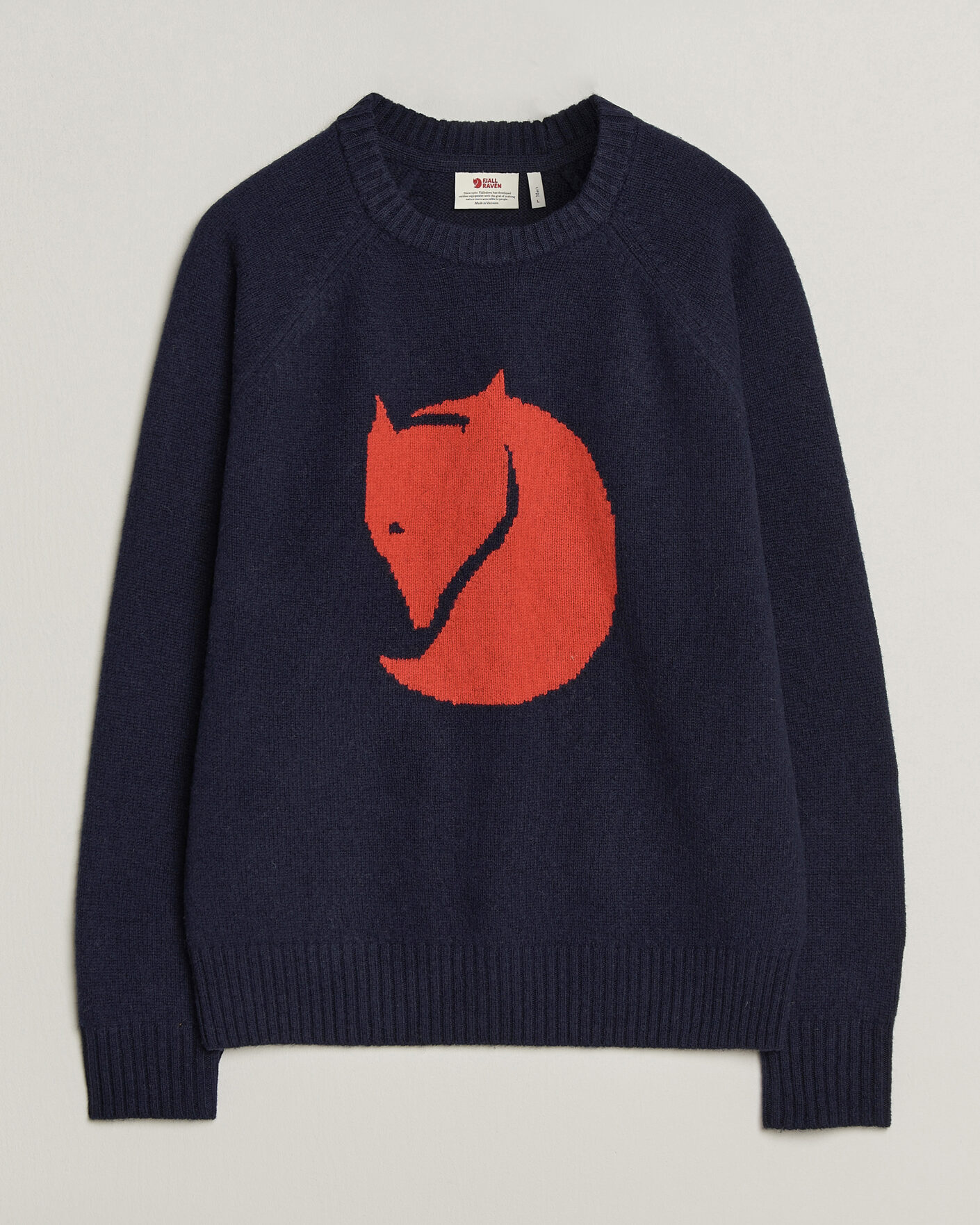 Heren | Truien | Fjällräven | Logo Knit Wool Sweater Dark Navy