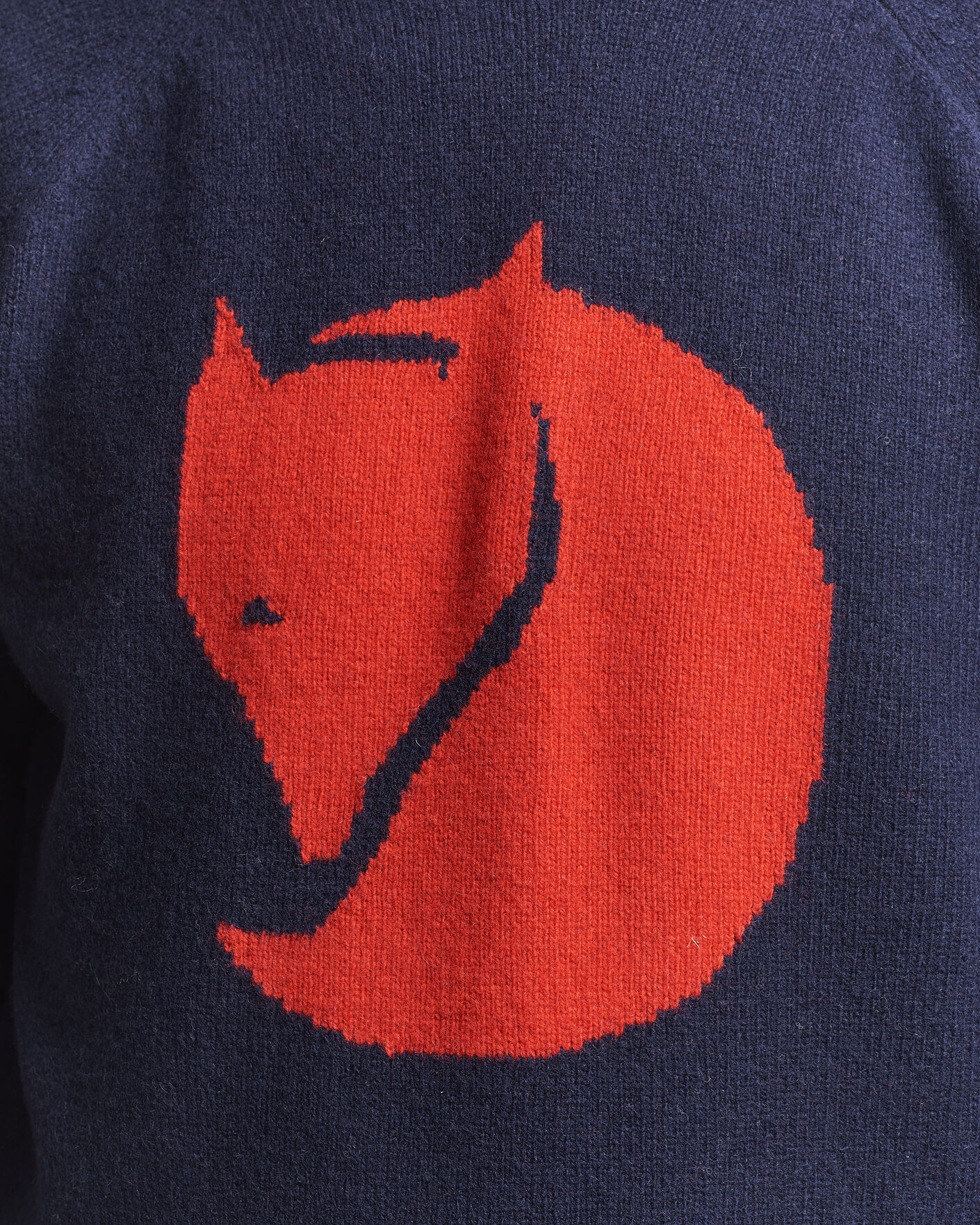 Heren | Truien | Fjällräven | Logo Knit Wool Sweater Dark Navy