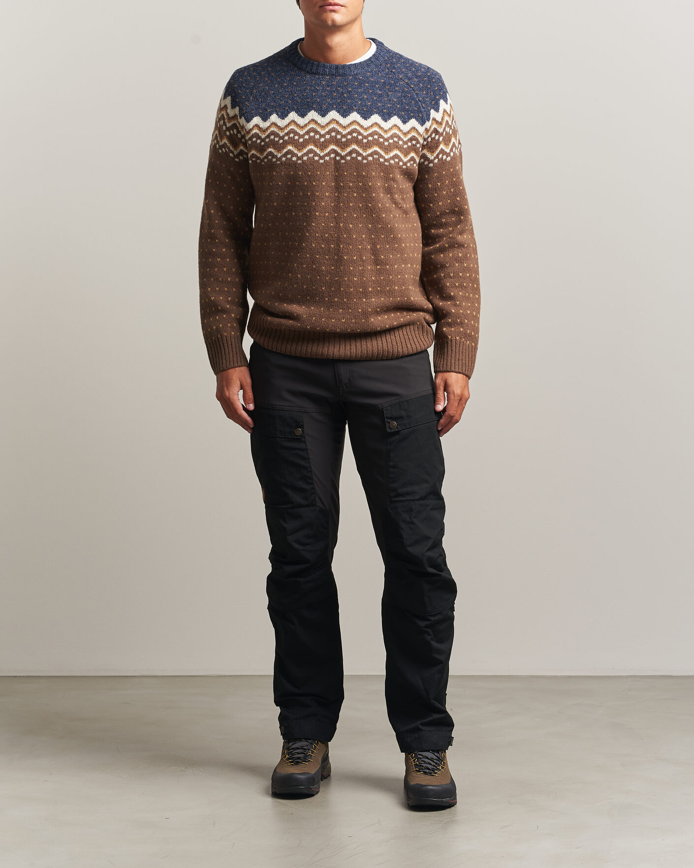 Heren | Truien | Fjällräven | Övik Knit Wool Sweater Dark Oak