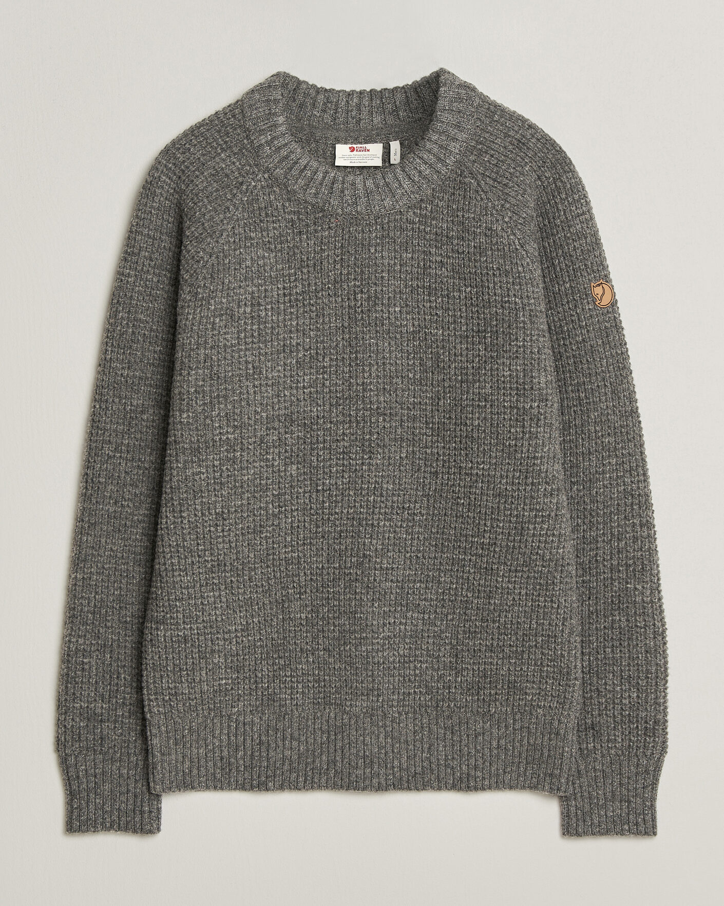 Heren | Truien | Fjällräven | Övik Wool Waffle Knit Grey Melange
