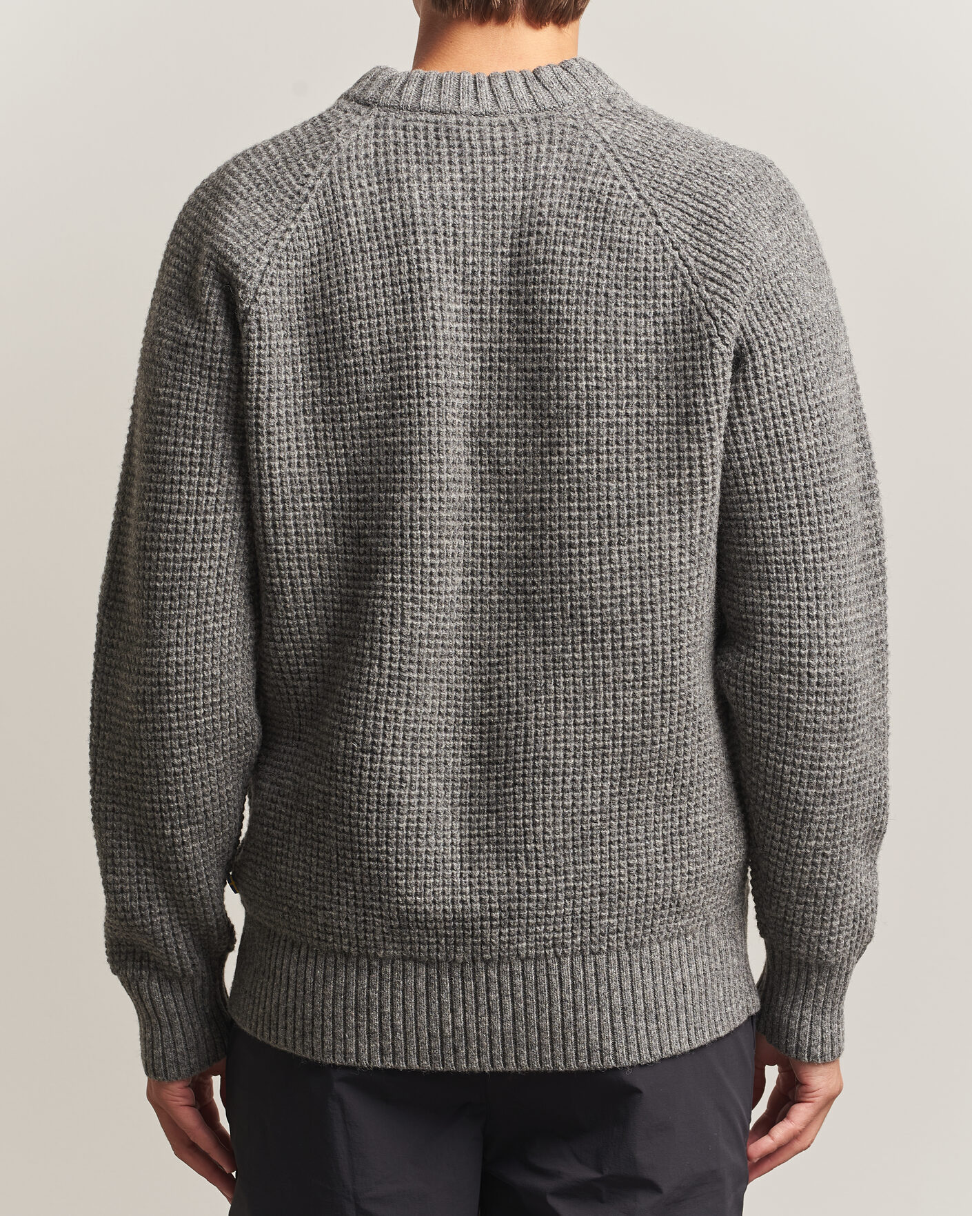 Heren | Truien | Fjällräven | Övik Wool Waffle Knit Grey Melange