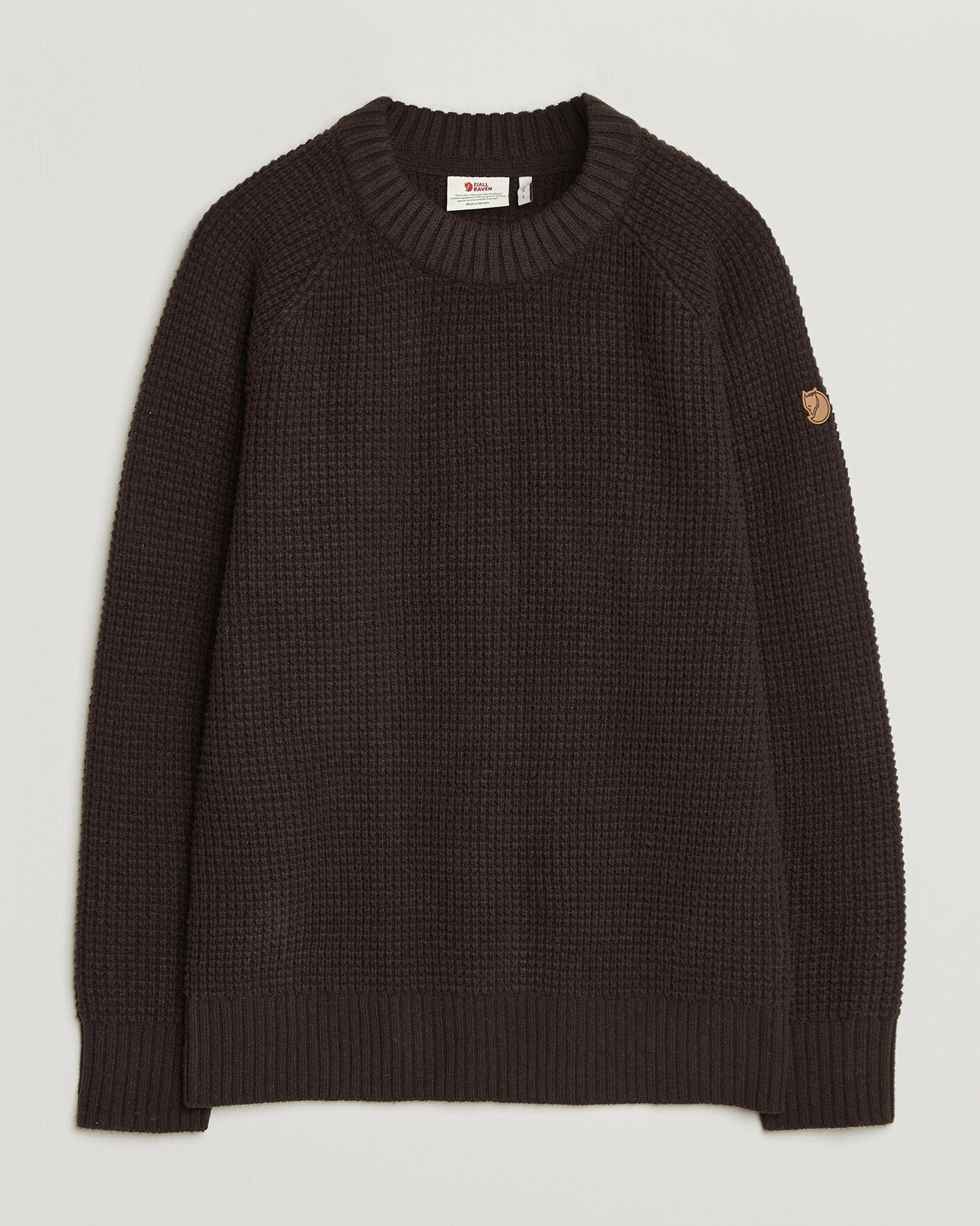 Heren | Truien | Fjällräven | Övik Wool Waffle Knit Black Oak