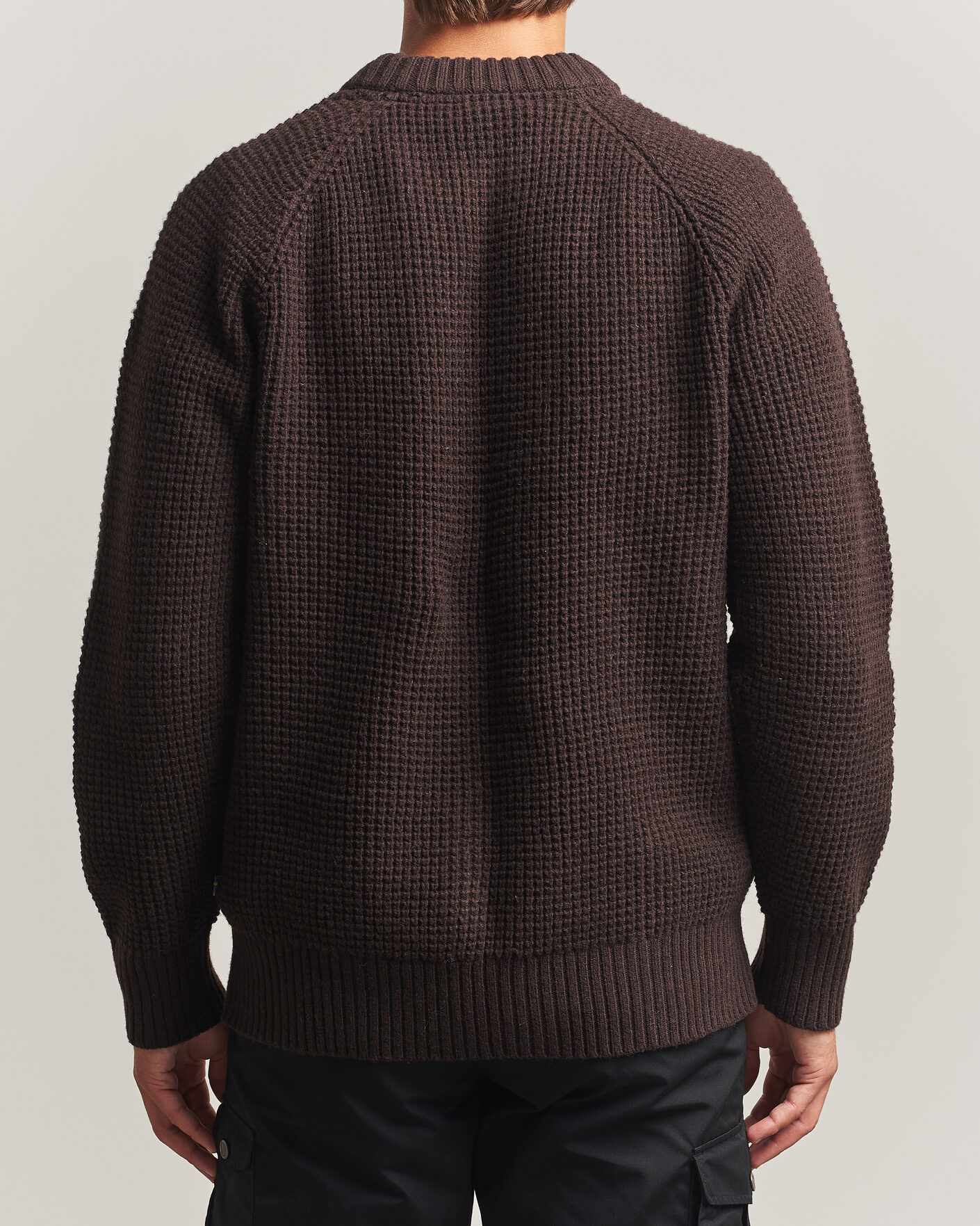 Heren | Truien | Fjällräven | Övik Wool Waffle Knit Black Oak