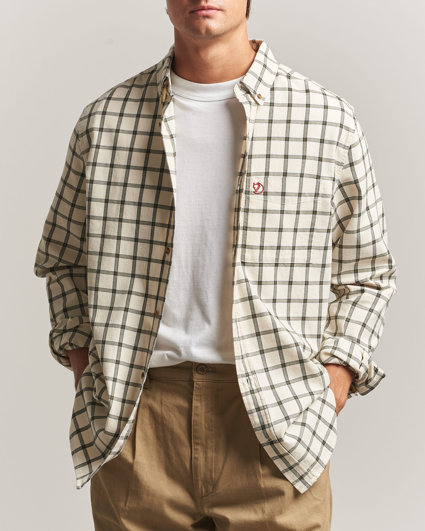 Heren | Overhemden | Fjällräven | Övik Flannel Shirt Chalk White