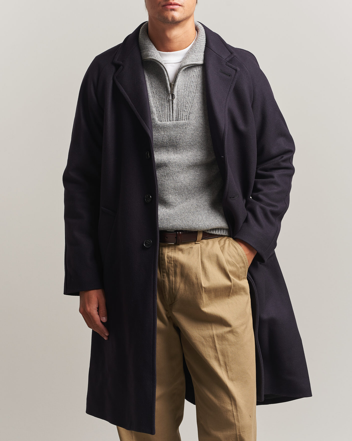 Heren | Jassen | Gloverall | Chesterfield Wool/Cashmere Refined Coat Navy