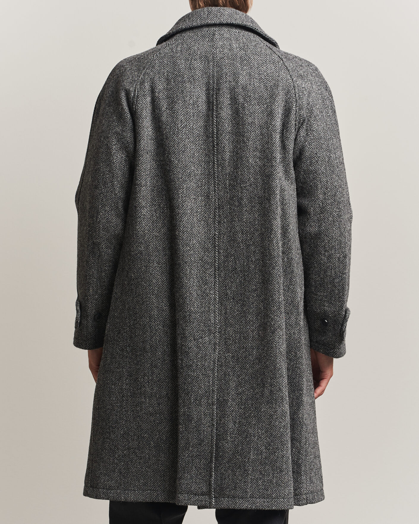 Heren | Jassen | Gloverall | Hynes Harris Tweed Coat Charcoal Herringbone