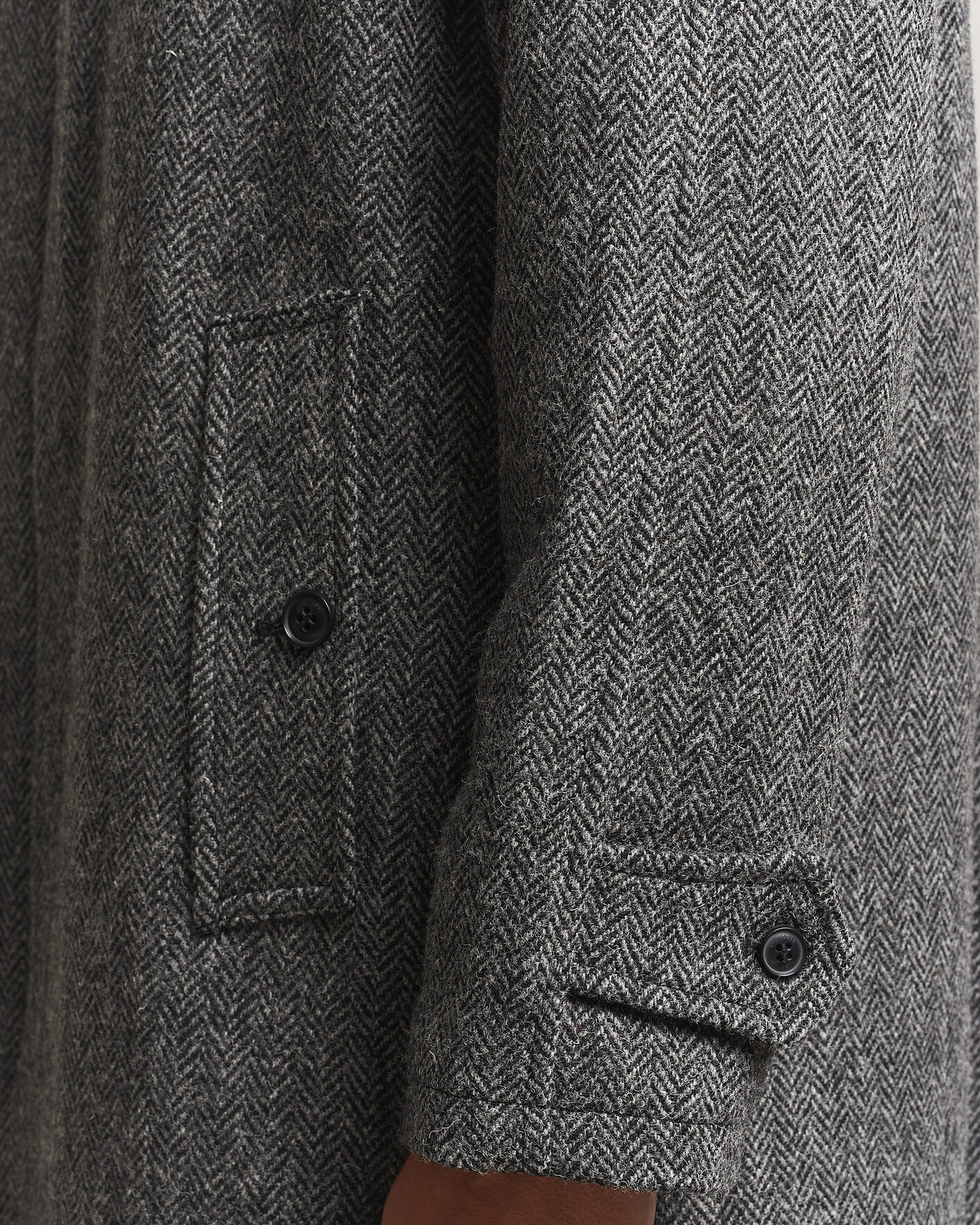 Heren | Jassen | Gloverall | Hynes Harris Tweed Coat Charcoal Herringbone