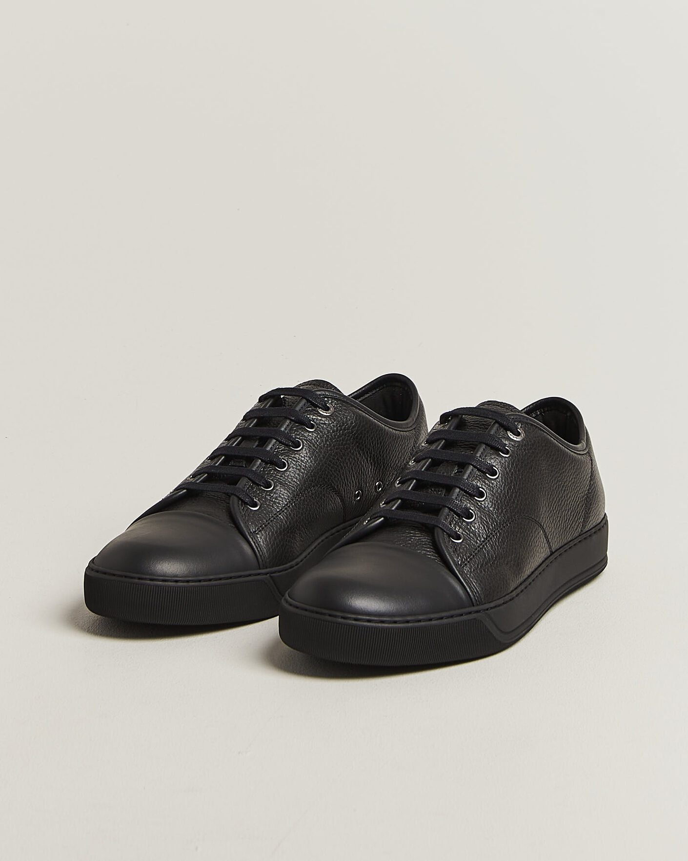 Heren | Sneakers | Lanvin | DBB1 Grain Leather Cap Toe Sneaker Black