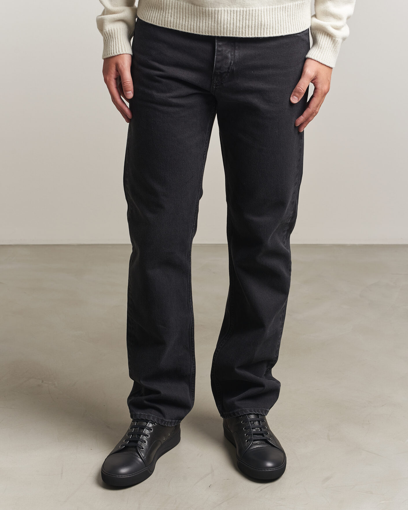 Heren | Sneakers | Lanvin | DBB1 Grain Leather Cap Toe Sneaker Black