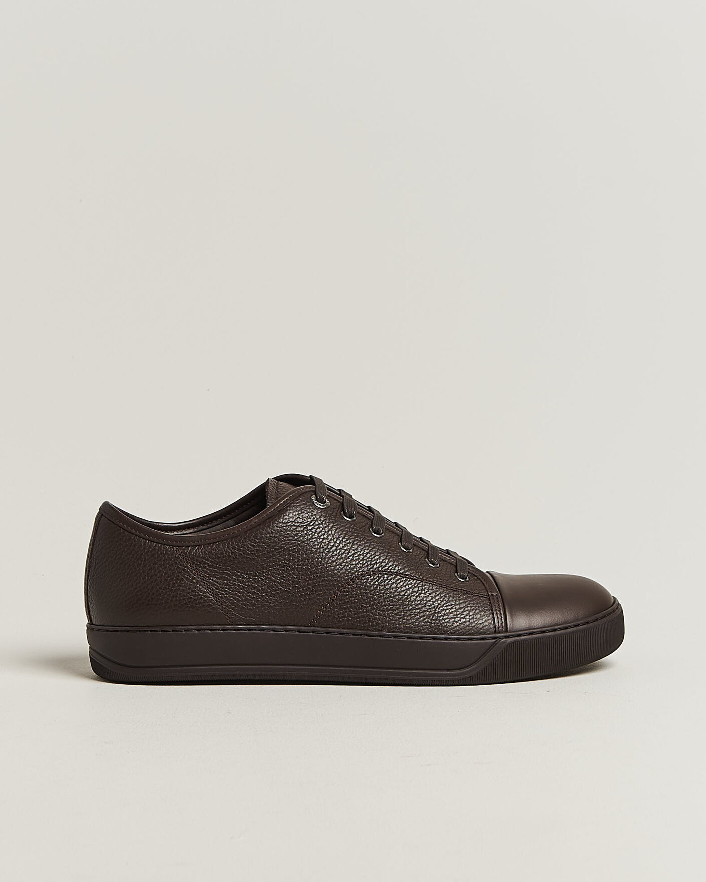 Heren | Sneakers | Lanvin | DBB1 Grain Leather Cap Toe Sneaker Brown