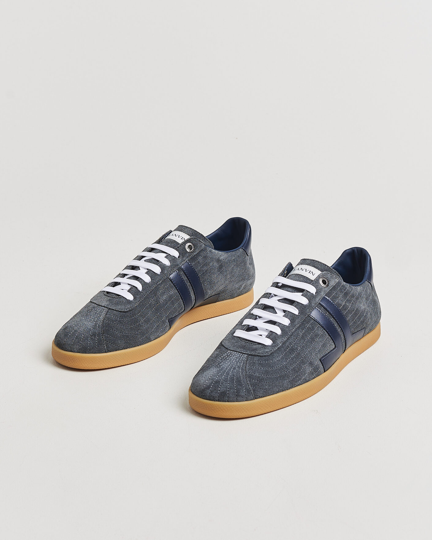 Heren | Sneakers | Lanvin | Glen Leather Sneakers Grey/Navy