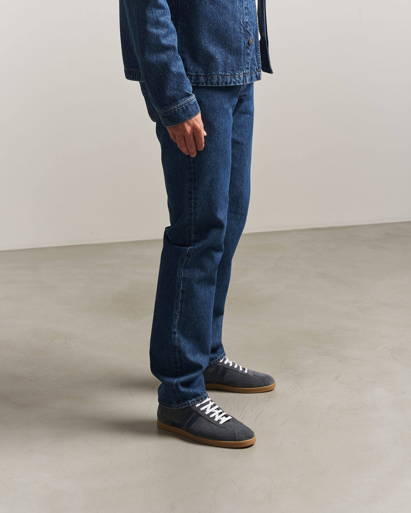 Heren | Sneakers | Lanvin | Glen Leather Sneakers Grey/Navy