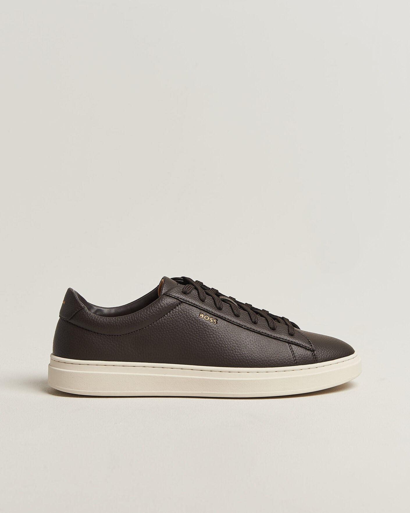 Heren | Sneakers | BOSS BLACK | Kieran Grained Leather Sneaker Dark Brown