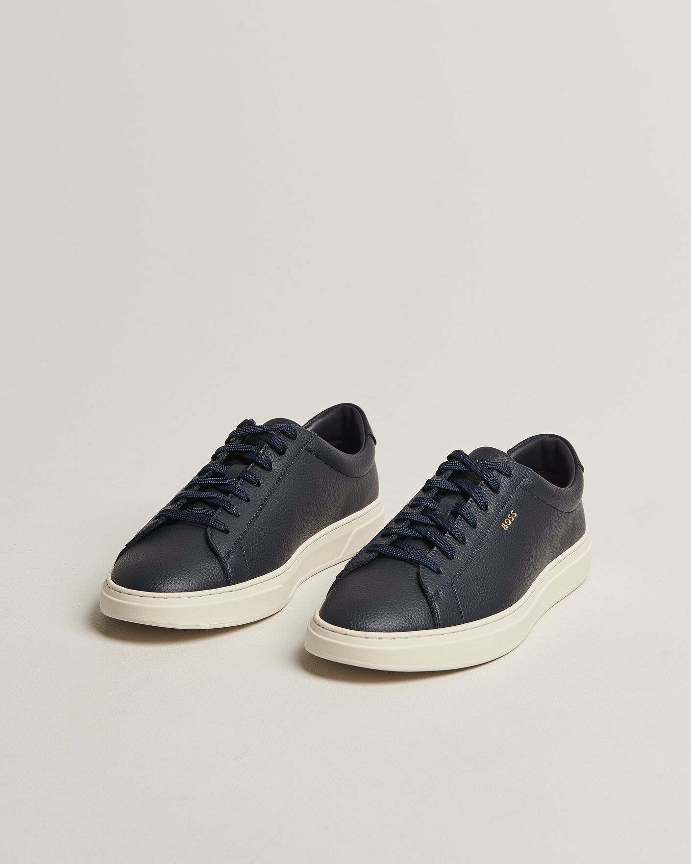 Heren | Sneakers | BOSS BLACK | Kieran Grained Leather Sneaker Dark Blue
